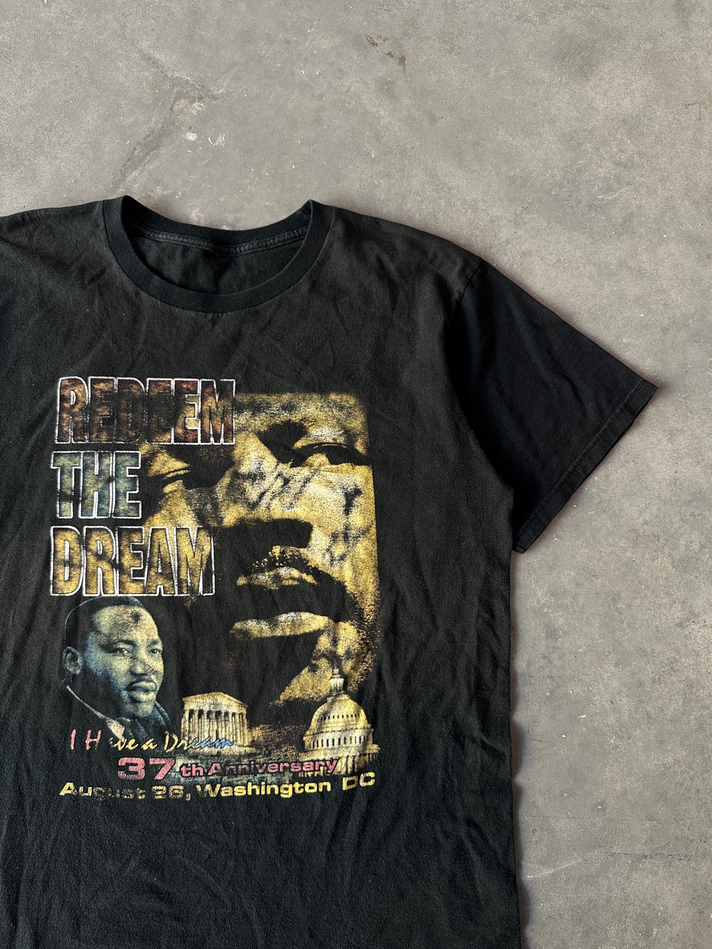 2000 Redeem the Dream "I have a Dream" Dr.Martin Luther King Jr. MLK 37th Anniversary Faded Vintage Tee (XL)
