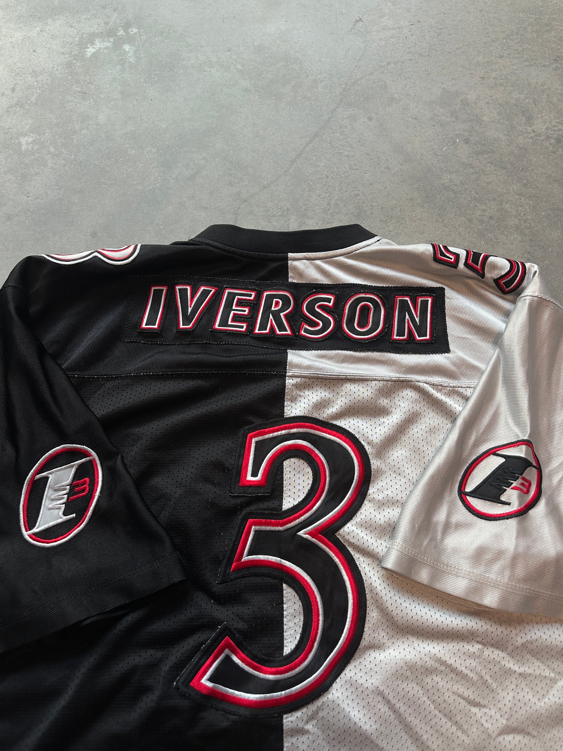00's Allen Iverson "The Answer" Reebok Stitched RARE Split Football Jersey (XXL)