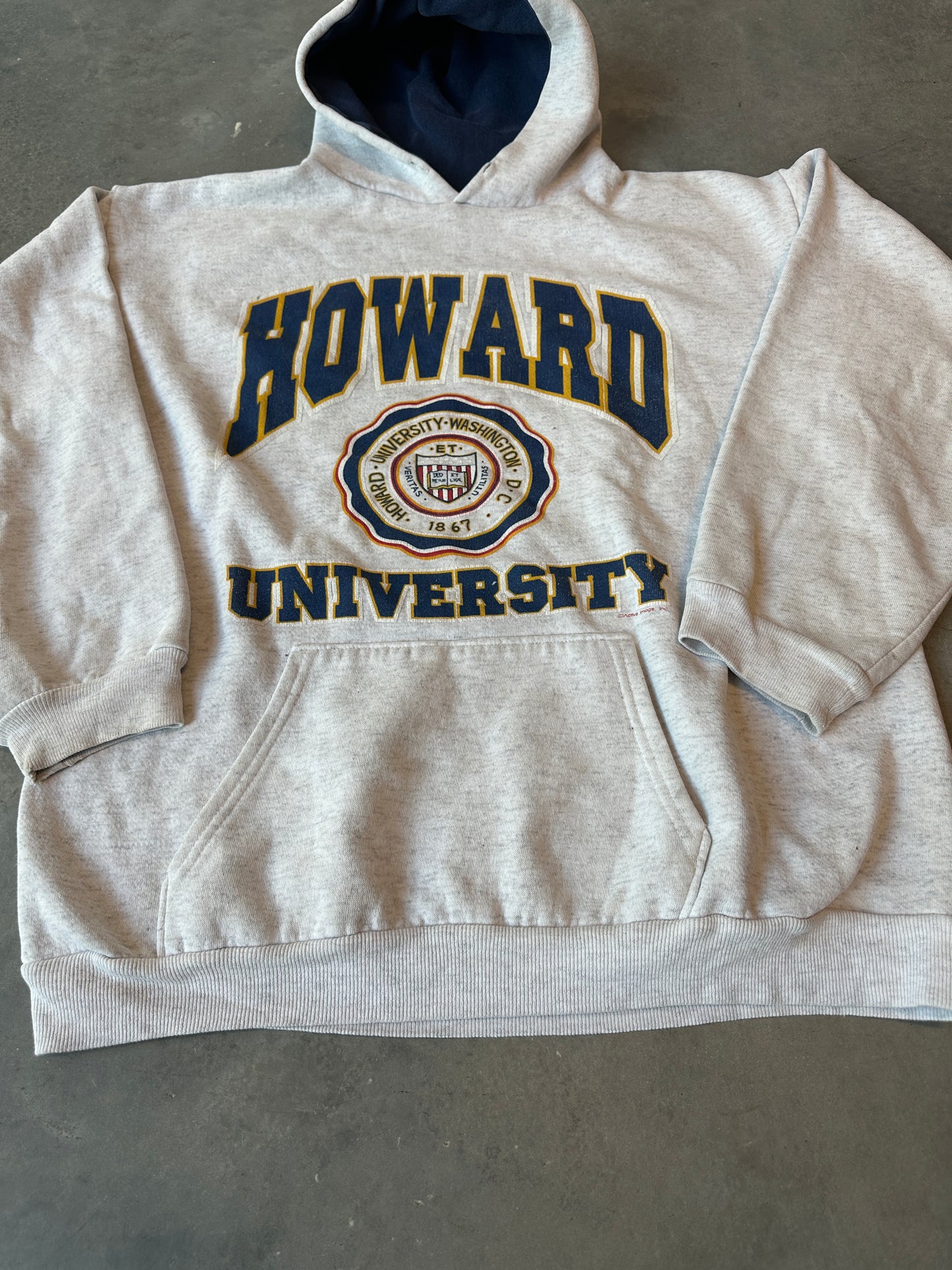90’s Howard University Bison HU Spellout & Seal Vintage HBCU Hoodie (XL)
