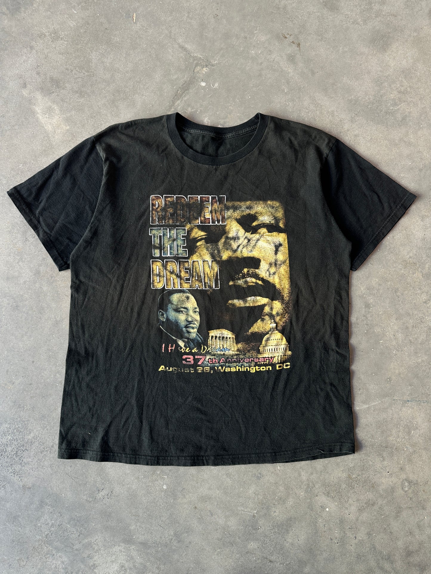 2000 Redeem the Dream "I have a Dream" Dr.Martin Luther King Jr. MLK 37th Anniversary Faded Vintage Tee (XL)