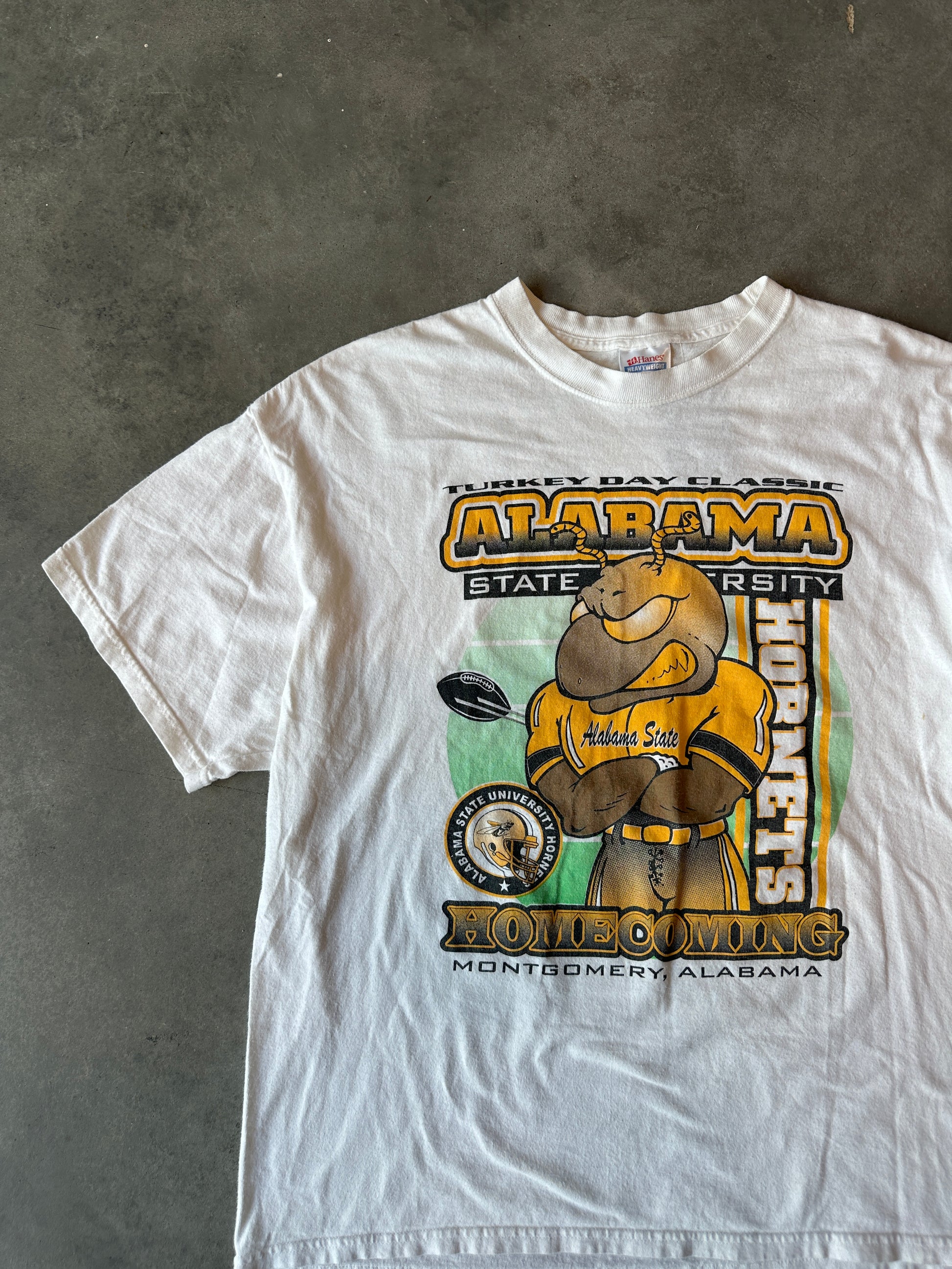00's Alabama State University Hornets Homecoming Turkey Day Classic Serious Fan Vintage HBCU Football Tee (XL)