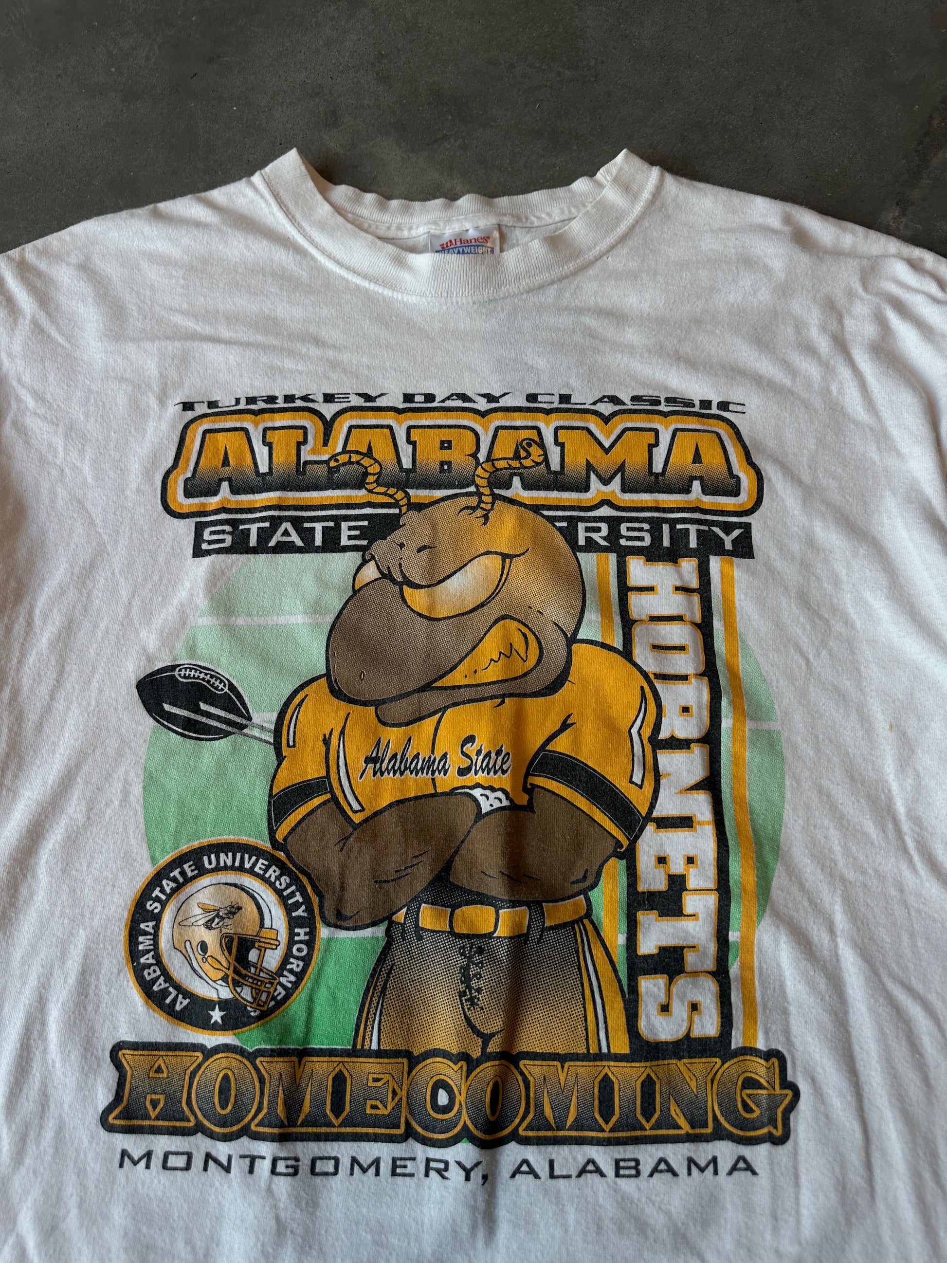 00's Alabama State University Hornets Homecoming Turkey Day Classic Serious Fan Vintage HBCU Football Tee (XL)