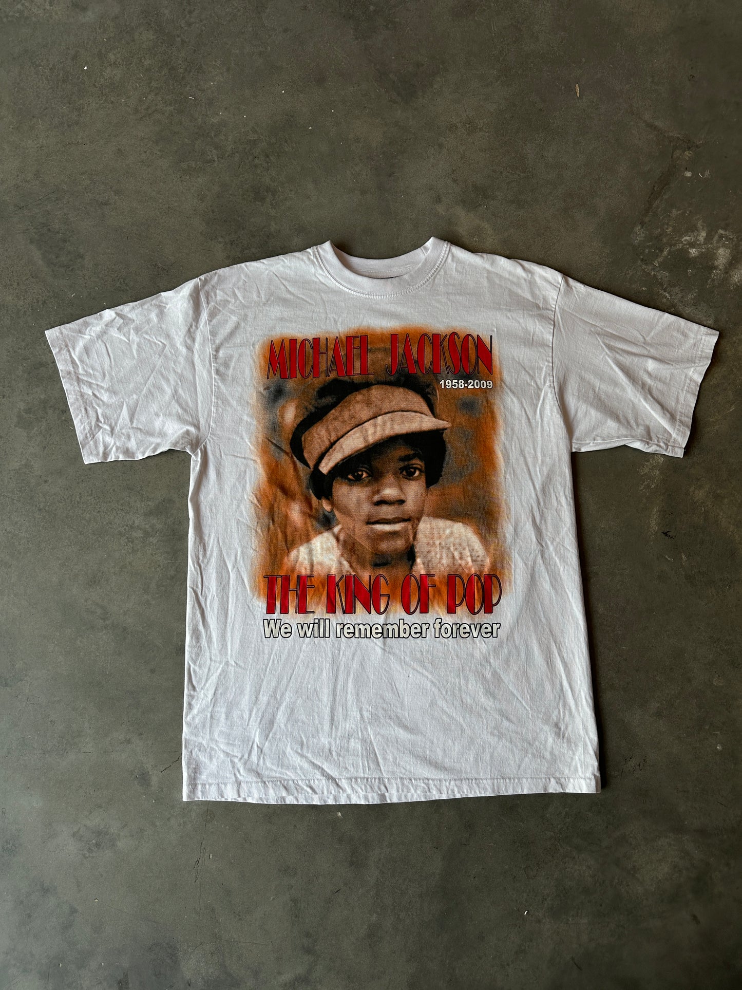 2009 Michael Jackson King of Pop Young Portrait Memorial Vintage Music Tee (XXL)