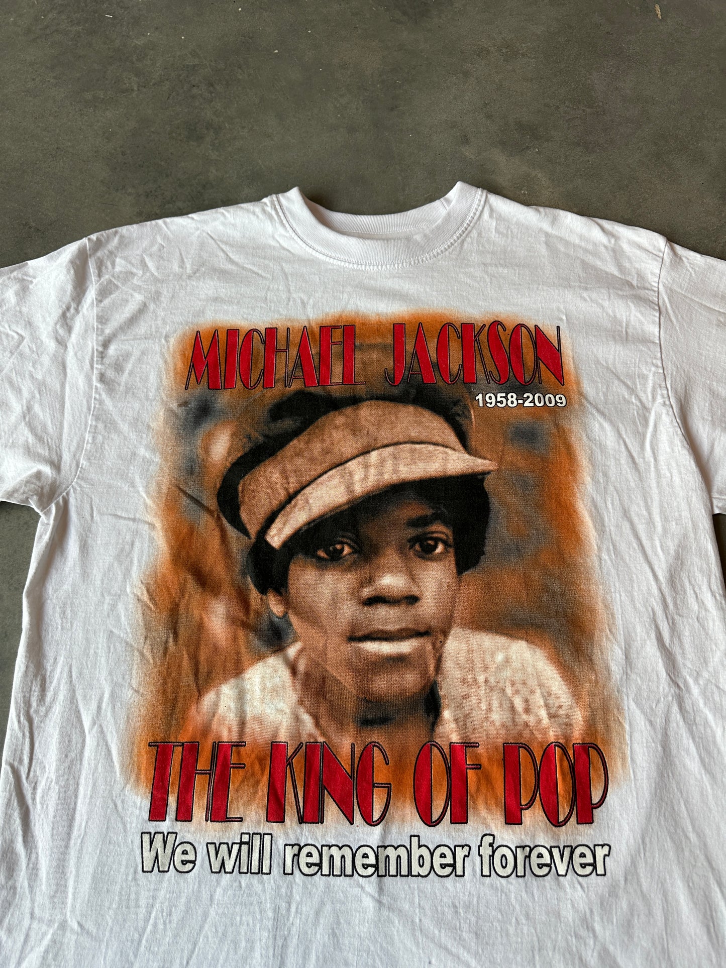 2009 Michael Jackson King of Pop Young Portrait Memorial Vintage Music Tee (XXL)