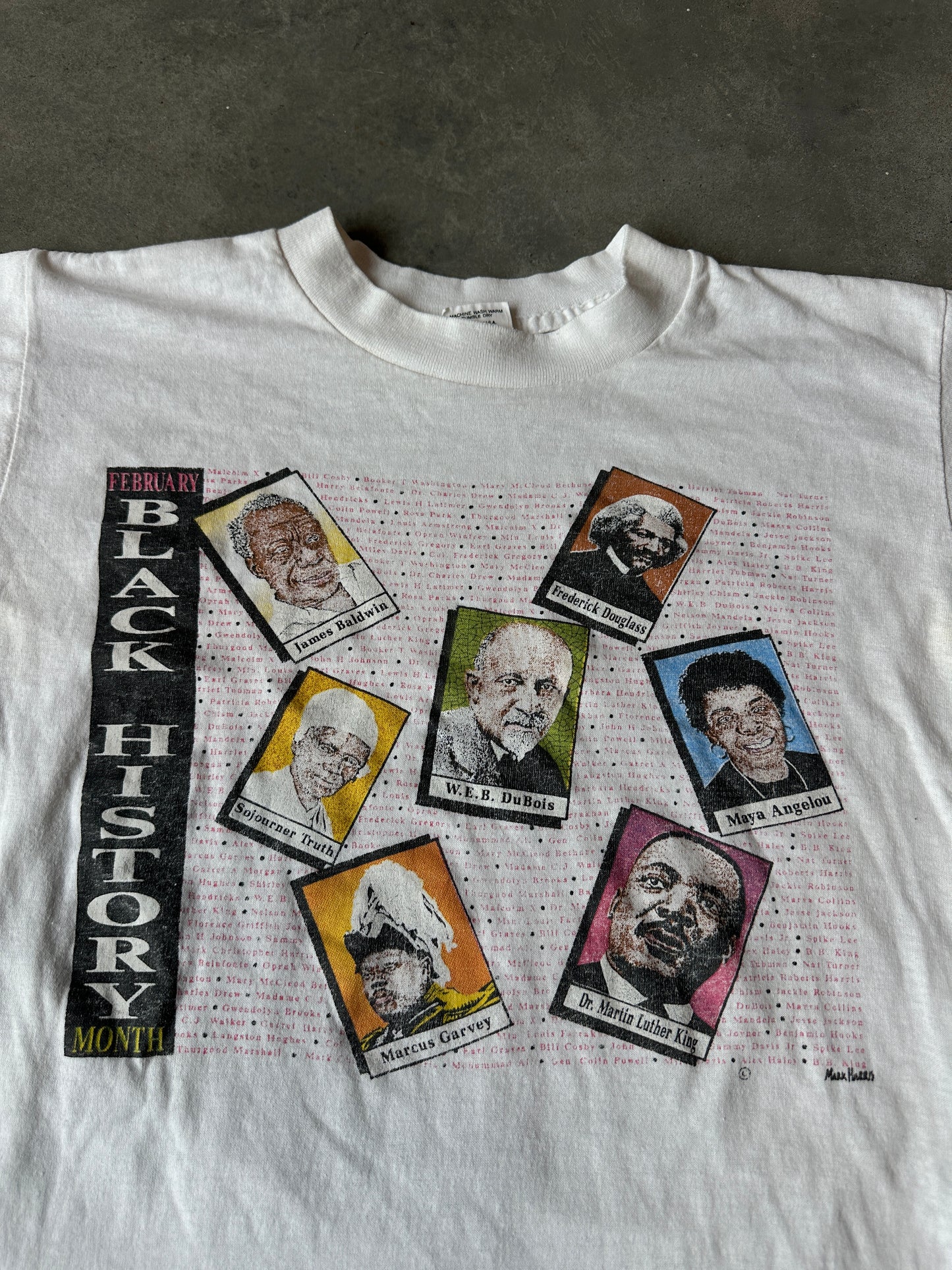 90's Black History Month ft. Prominent Black Figures & Names Maya Angelou Frederick Douglass W.E.B. DuBois Vintage Tee (Small)