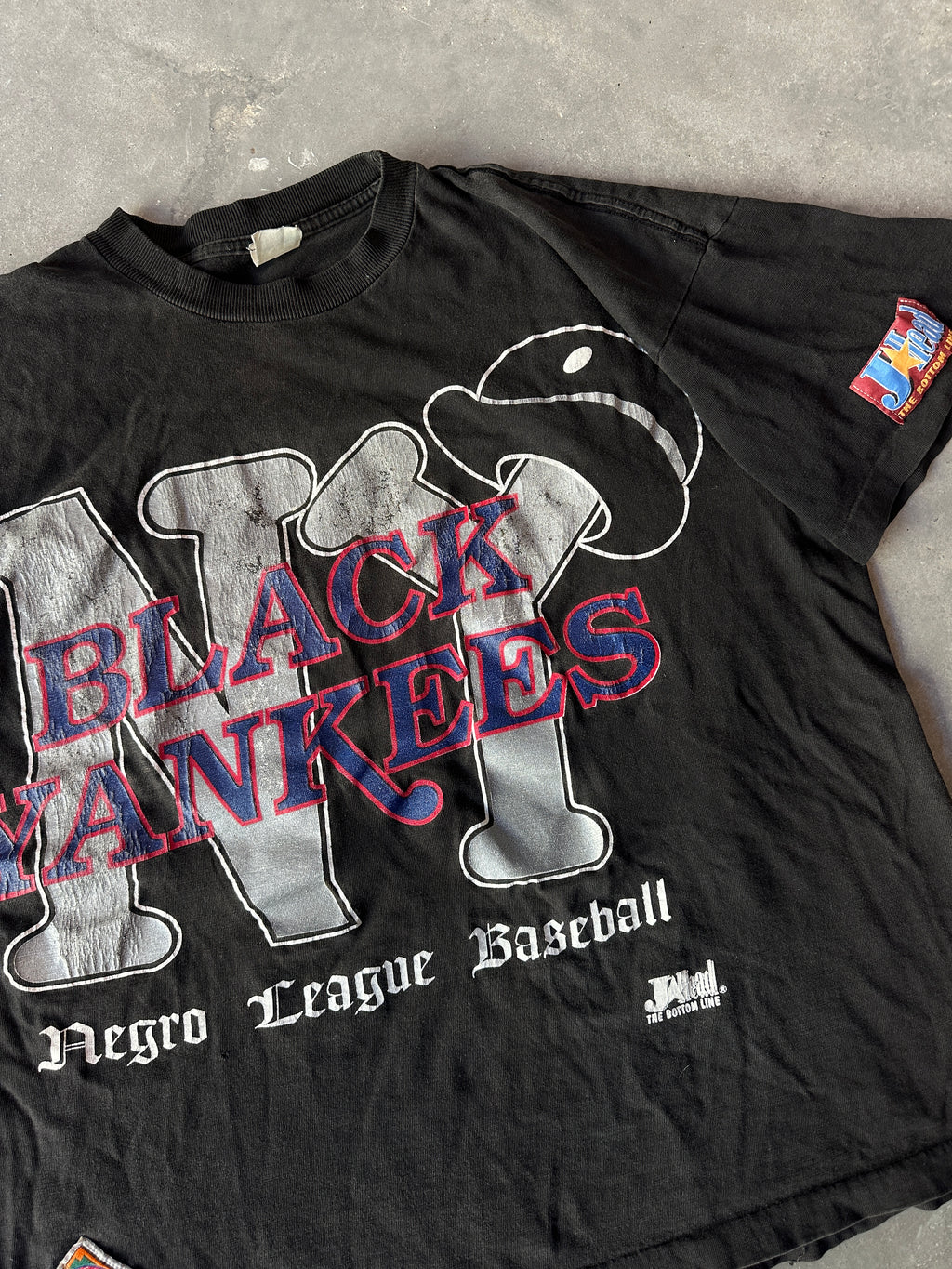 90's New York Black Yankees Double-Sided Logo Negro League Baseball NLBM Vintage Tee (BOXY Large)