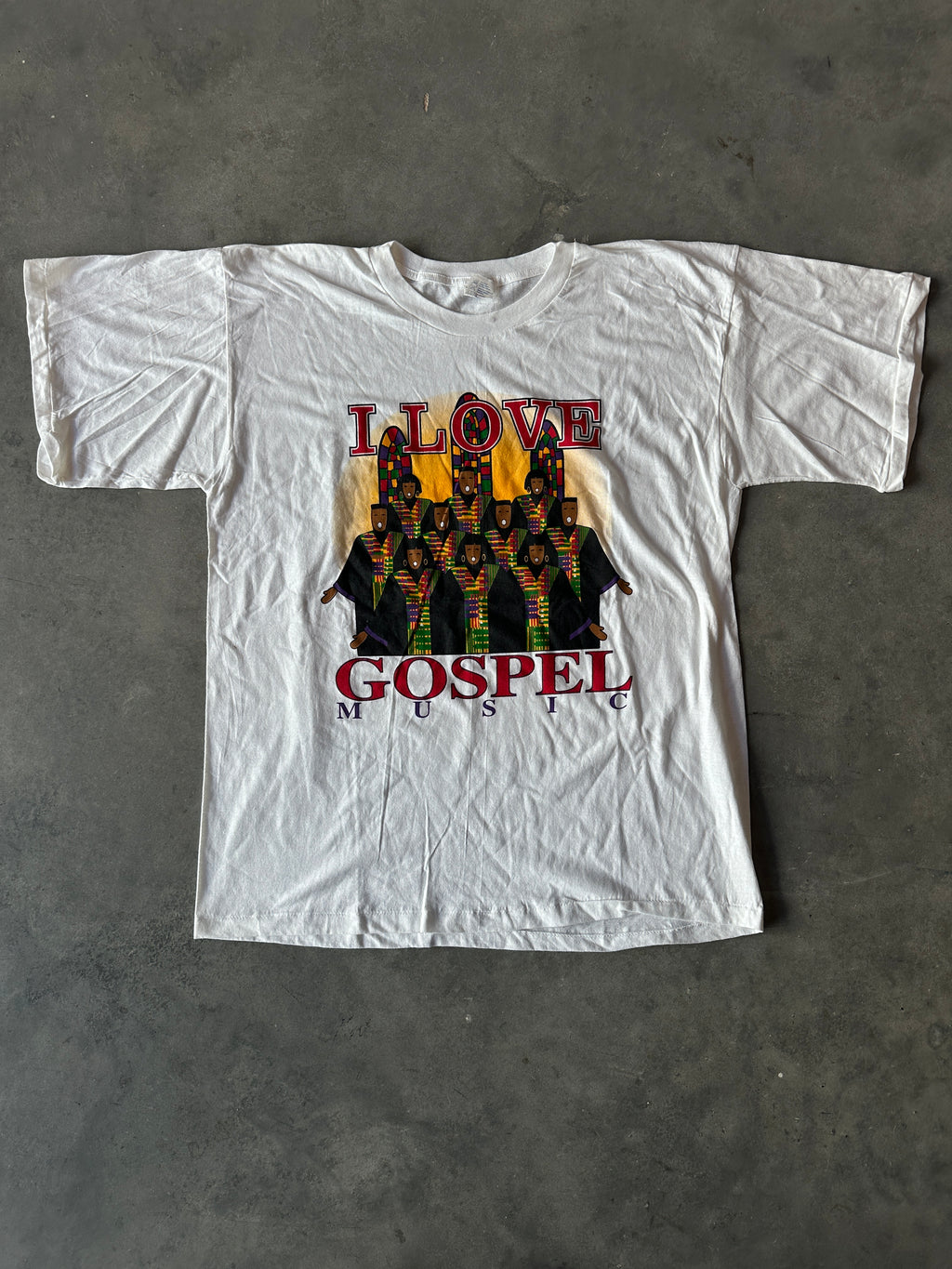 90's I Love Gospel Music Gospel Choir  Vintage Tee (Brand New-XXL)