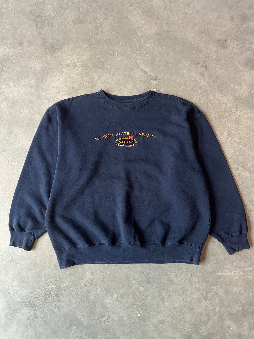 00’s Morgan State University Mom MSU HBCU Embroidered Vintage Spellout Crewneck (XL)