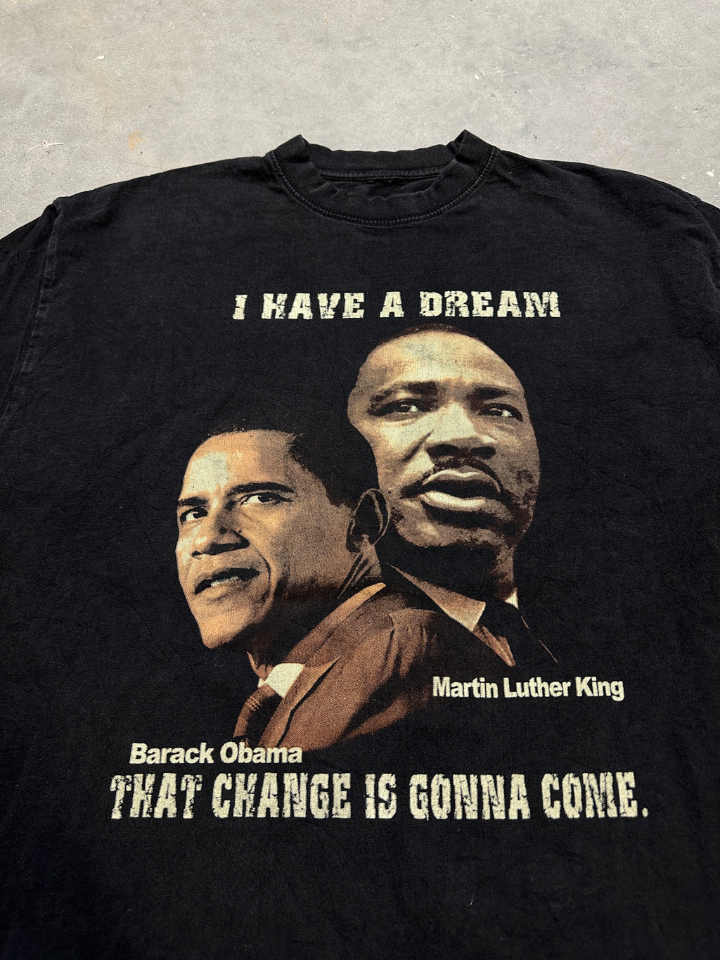 2008 I Have a Dream That Change Is Gonna Come Martin Luther King Jr. MLK & Barack Obama Vintage Tee (XXL)