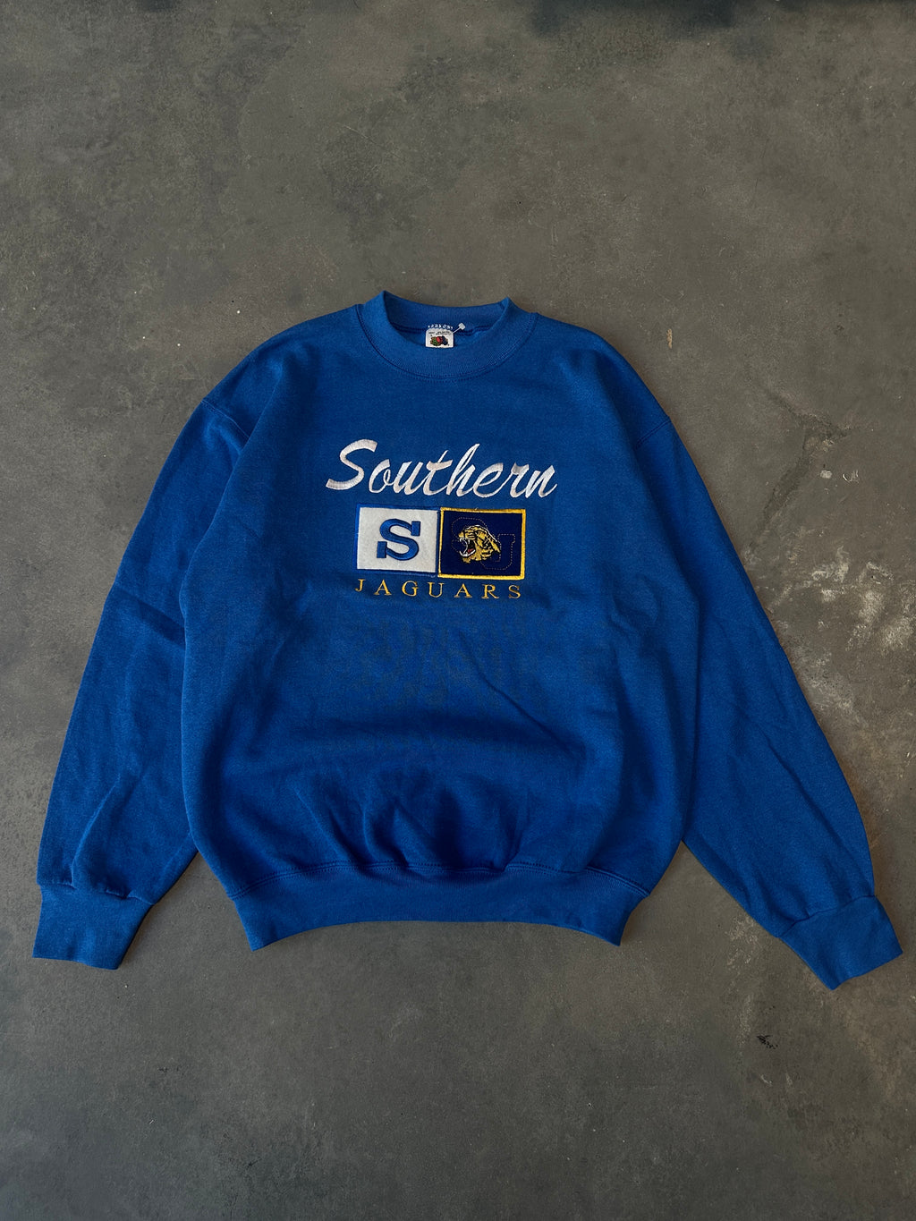 90's Southern University Jaguars SU Embroidered Vintage HBCU College Crewneck Sweatshirt (Brand New-Large)