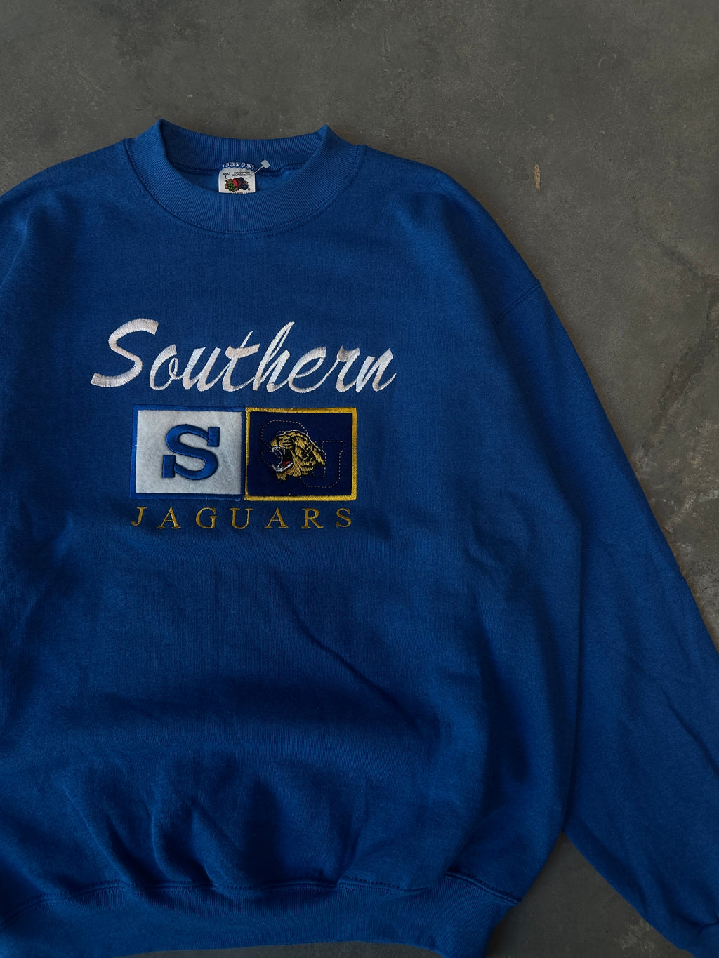 90's Southern University Jaguars SU Embroidered Vintage HBCU College Crewneck Sweatshirt (Brand New-Large)