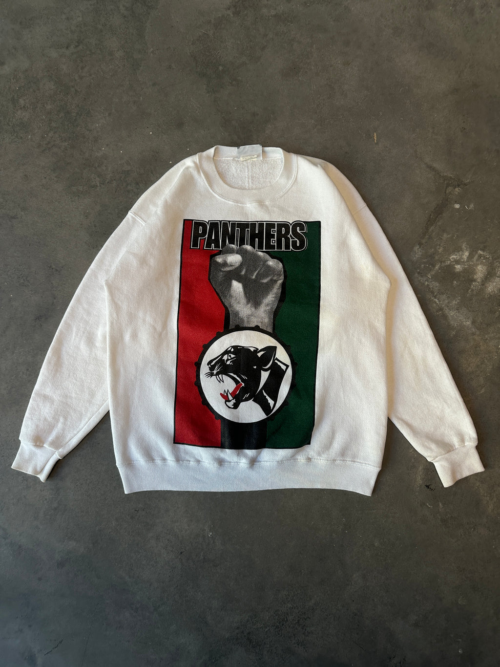 90's Black Panther Party Rare "Power to the People!" Heavyweight Crewneck Sweatshirt (Large)
