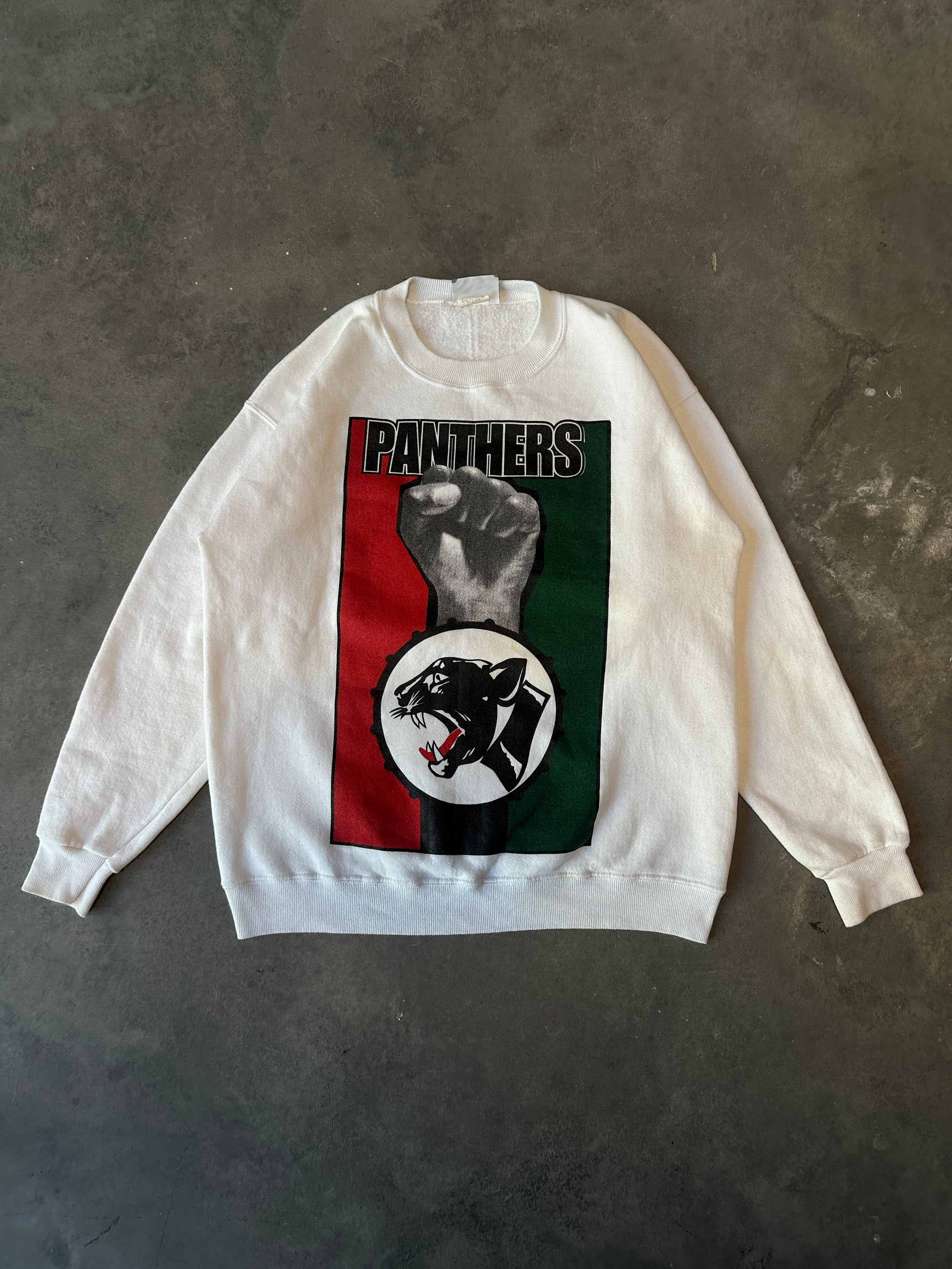 90's Black Panther Party Rare "Power to the People!" Heavyweight Crewneck Sweatshirt (Large)