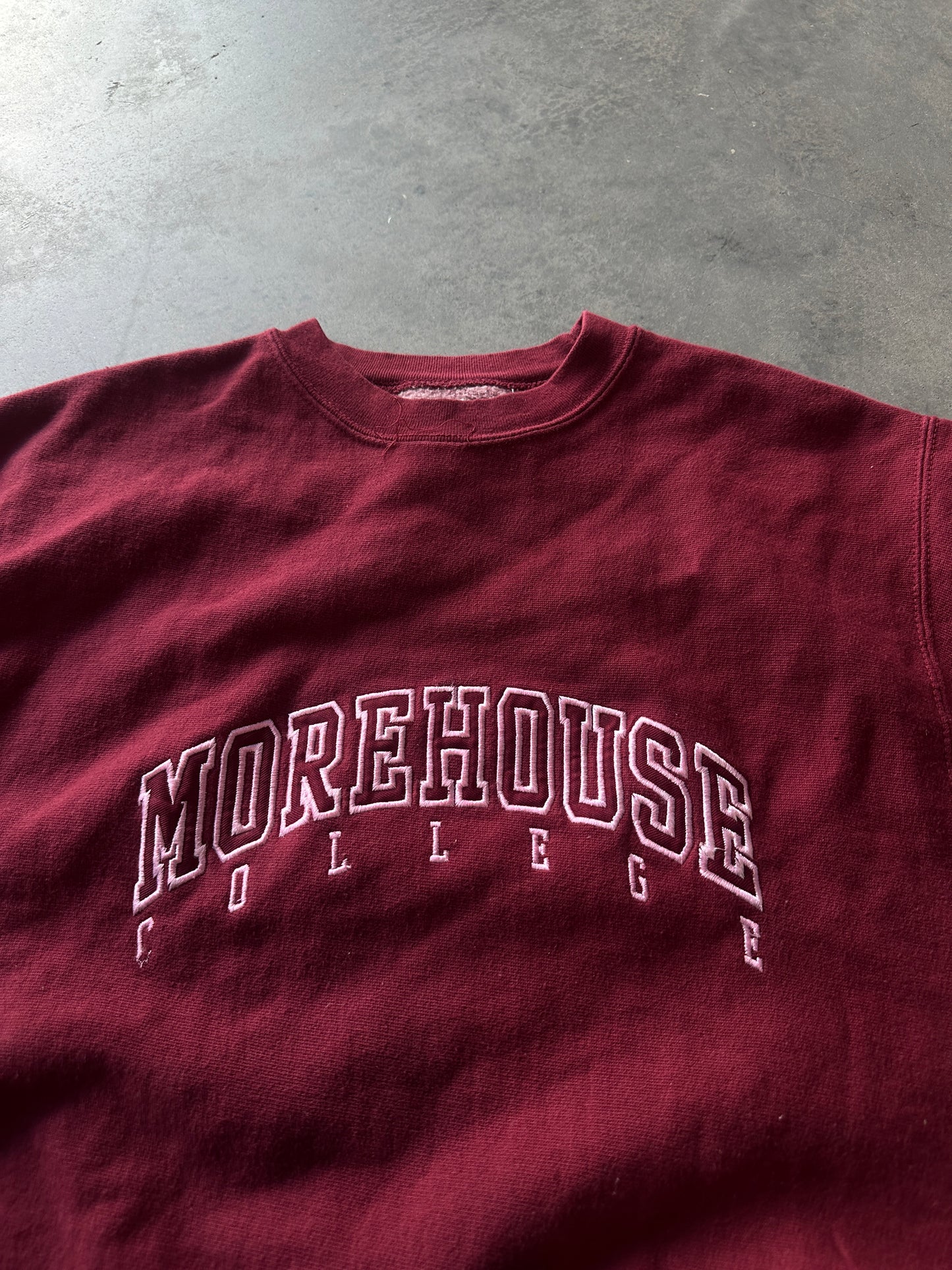 00’s Morehouse College Maroon Tigers HBCU Heavyweight Vintage Crewneck Sweatshirt (XL)