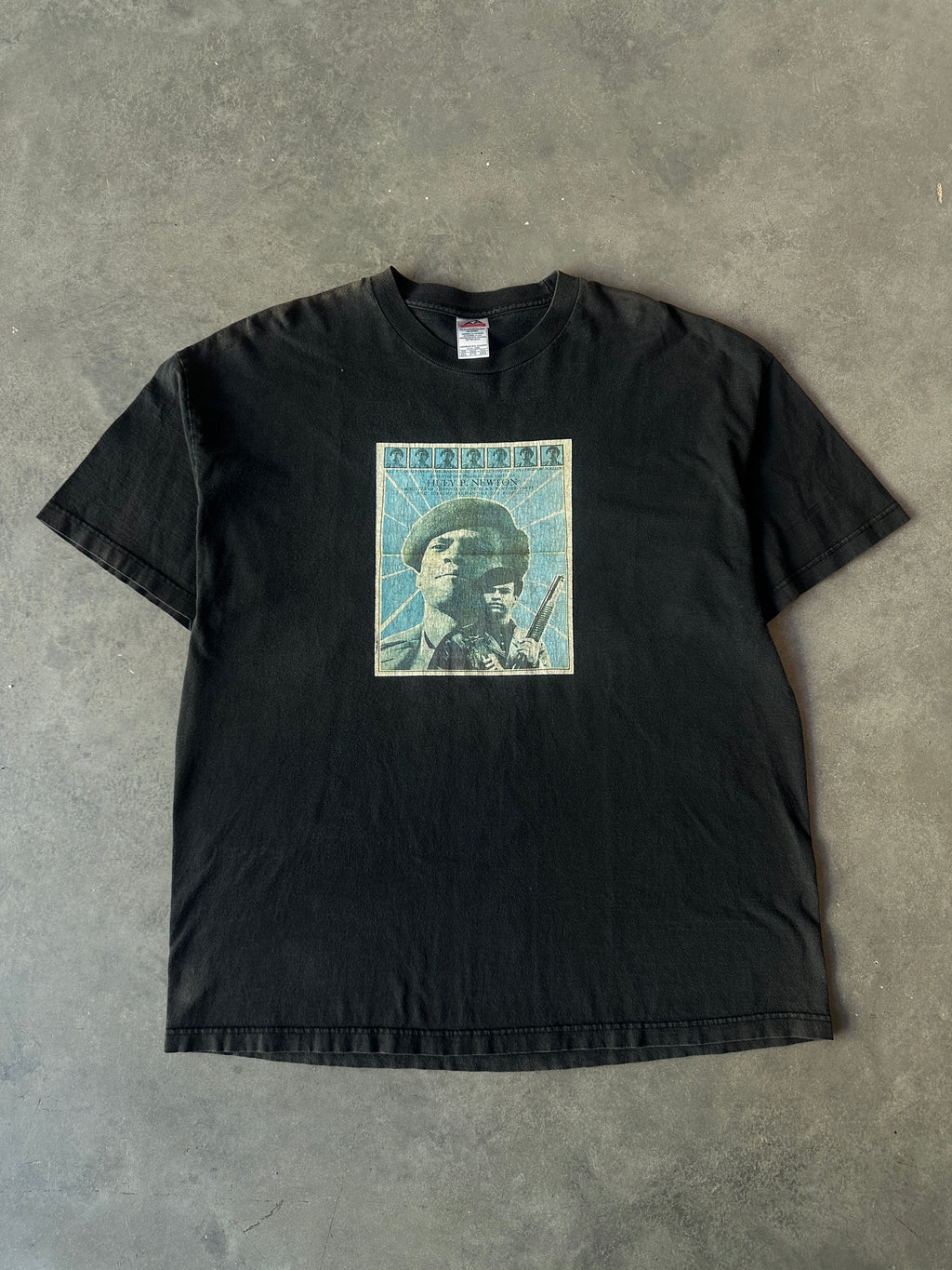 90's Huey P. Newton Minister of Defense Blank Panther Party Image Vintage Tee (XXL)