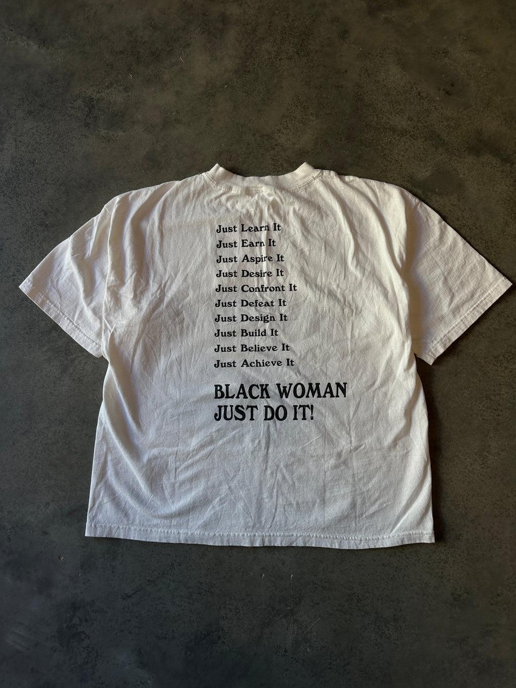 1999 Black Women Empowerment Sister Girl Believe in Yourself Just do it Vintage Tee (Medium)