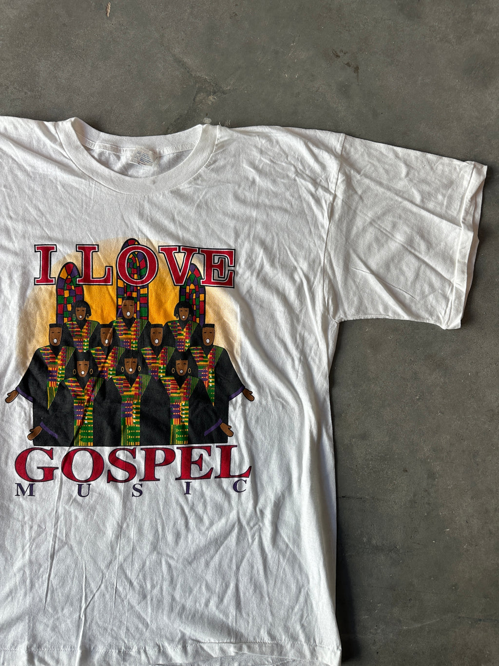 90's I Love Gospel Music Gospel Choir  Vintage Tee (Brand New-XXL)
