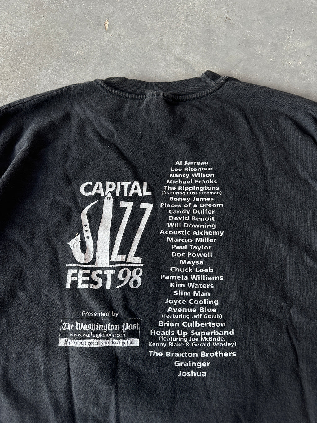 1998 Capital City Jazz Fest Washington DC Ft. David Benoit, Mayse, Slim Man & More Vintage Music Tee (Large)