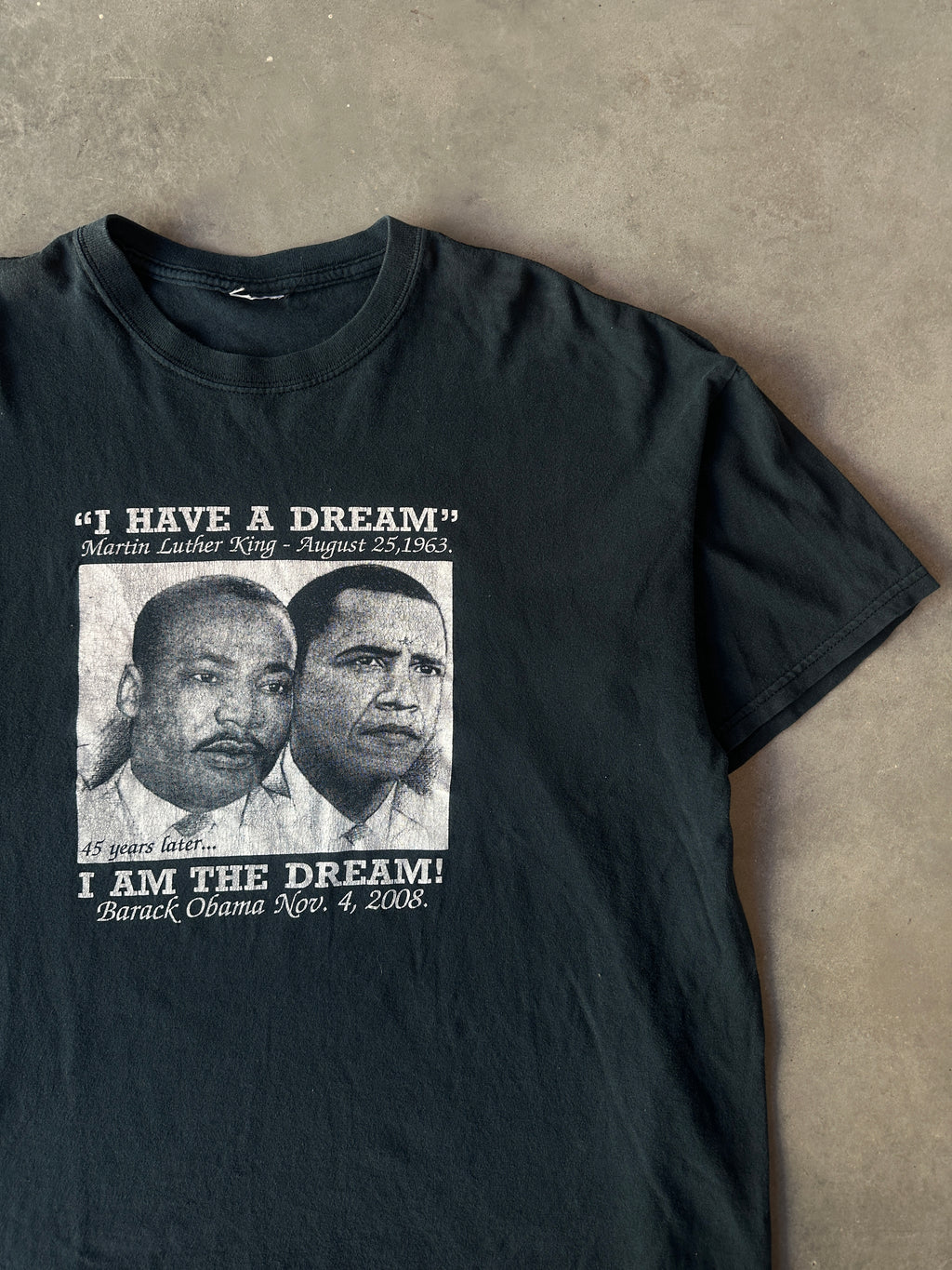 2008 Barack Obama & Martin Luther King Jr. "I Have a Dream" Vintage Tee (BOXY Large)