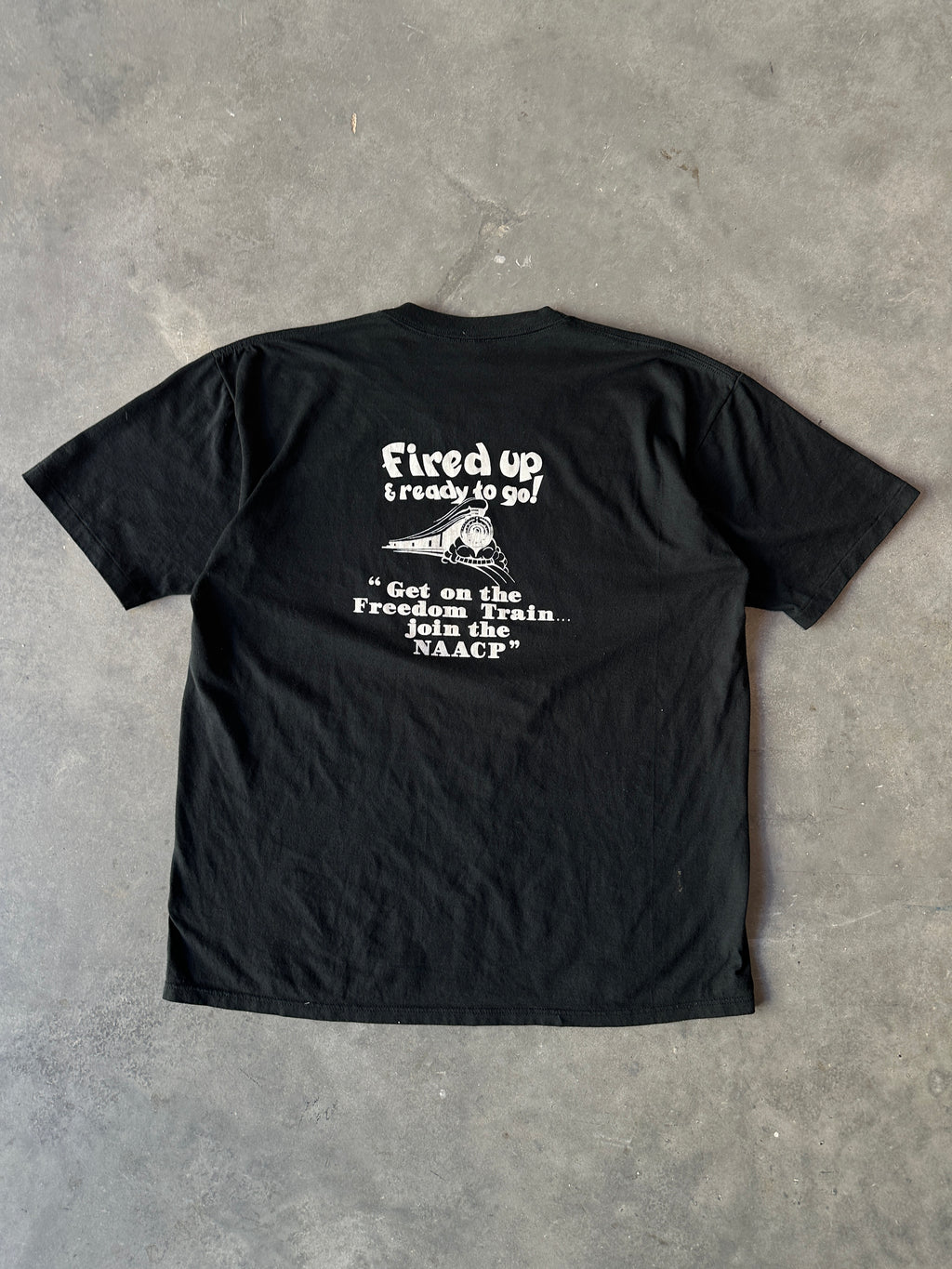 90's NAACP Fired Up & Ready To Go! Join the Freedom Train Vintage Tee (XL)
