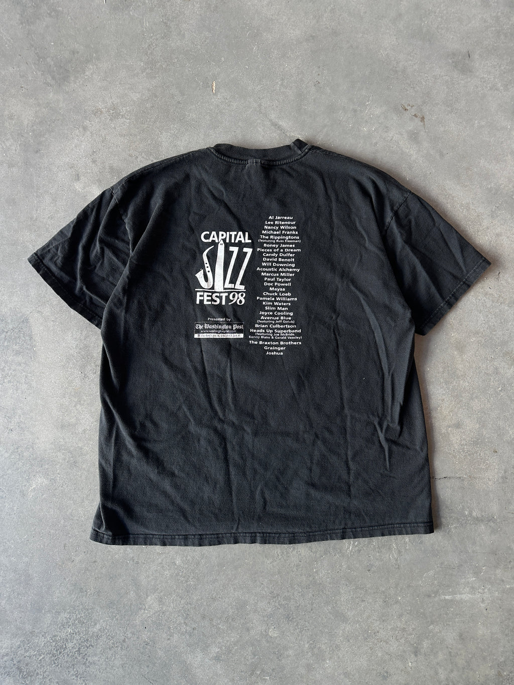 1998 Capital City Jazz Fest Washington DC Ft. David Benoit, Mayse, Slim Man & More Vintage Music Tee (Large)