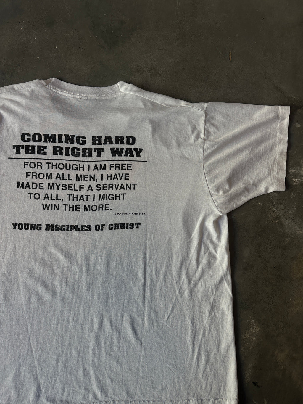 90's Young Disciples of Christ Caricature Vintage Tee (BOXY XL)