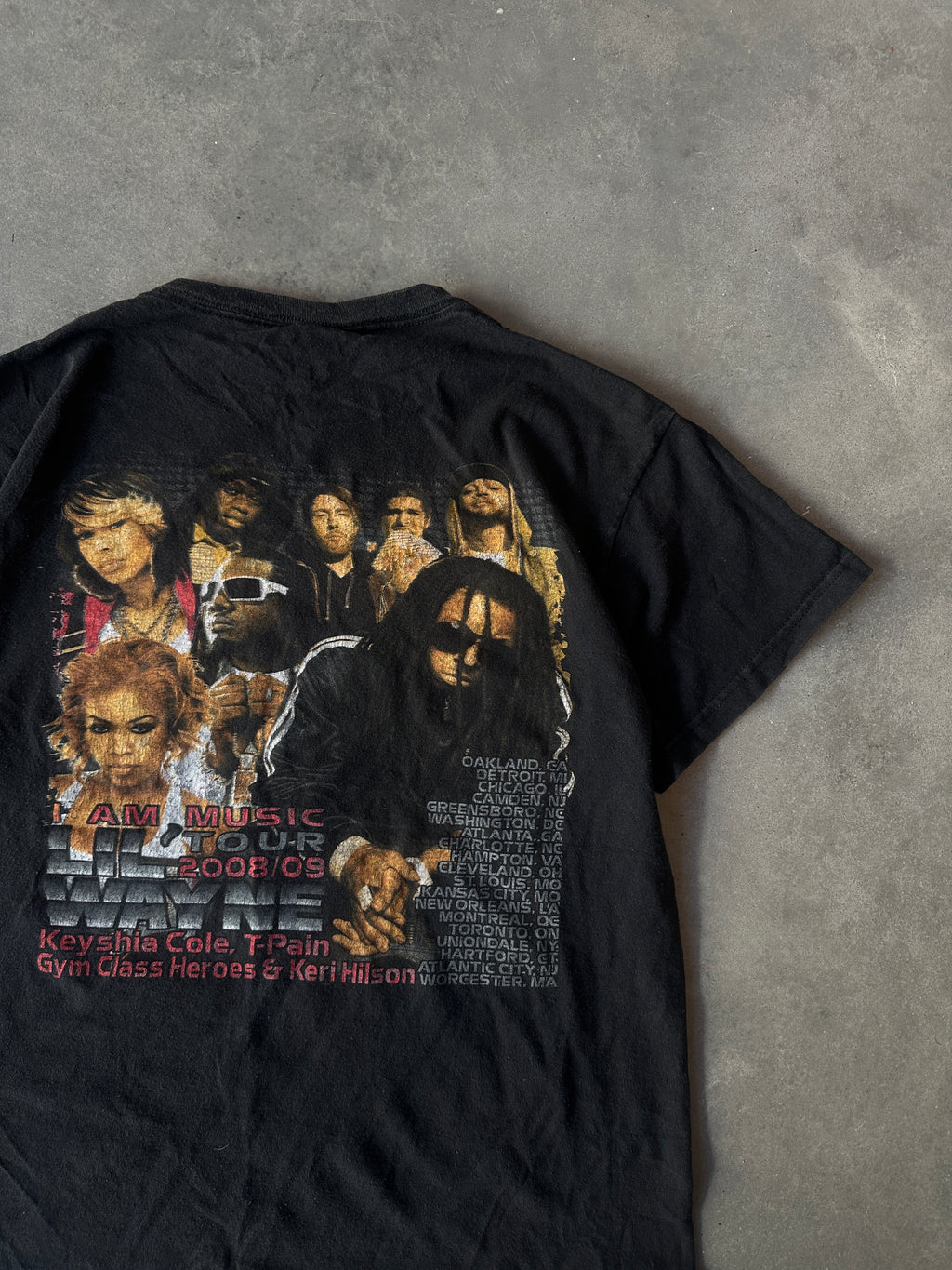 ‘08-‘09 Lil’ Wayne I Am Music Tour w/ Keyshia Cole T-Pain & More Artists Vintage Tee (Small)