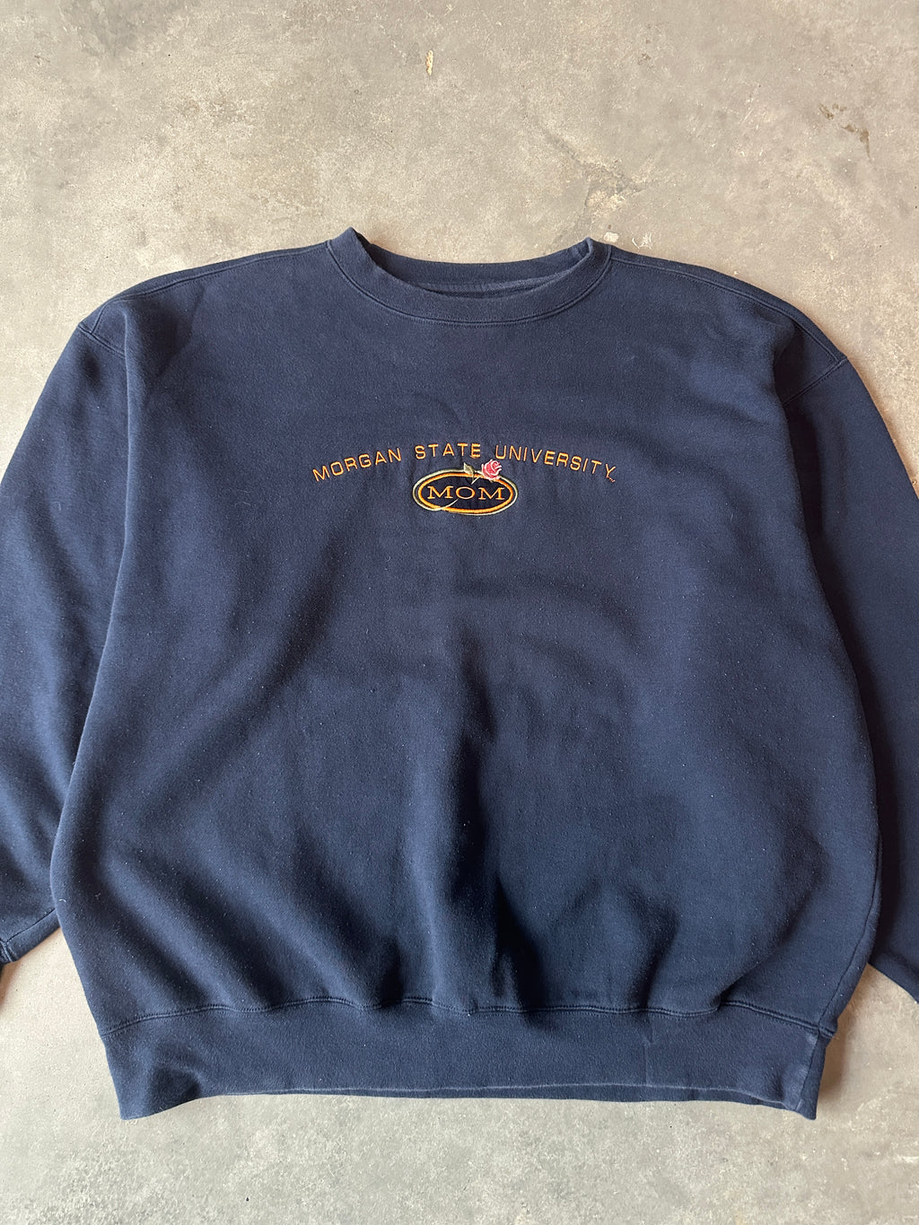00’s Morgan State University Mom MSU HBCU Embroidered Vintage Spellout Crewneck (XL)