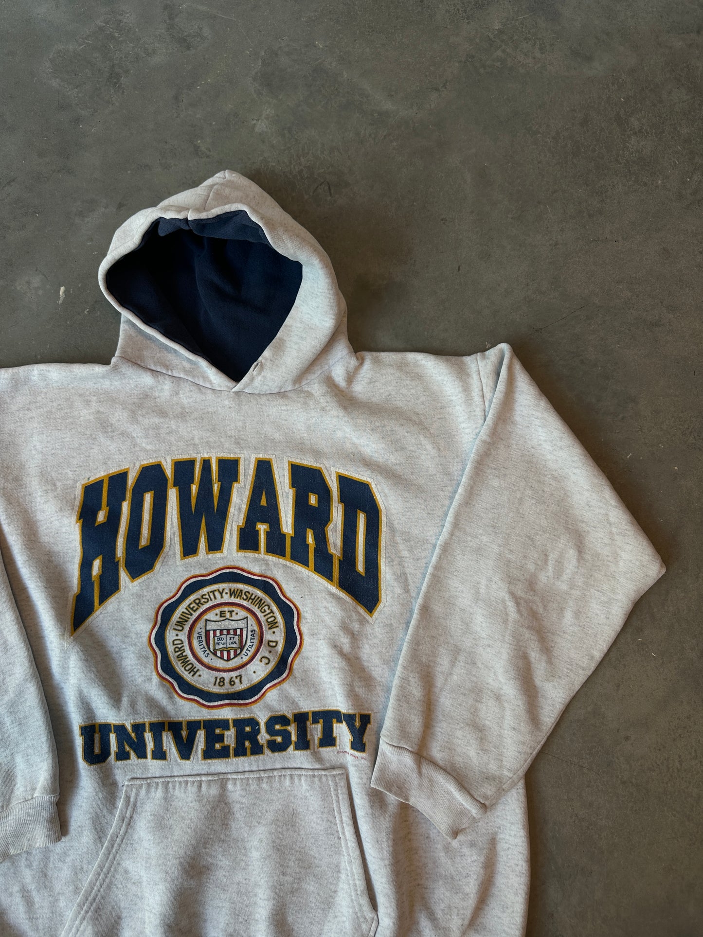 90’s Howard University Bison HU Spellout & Seal Vintage HBCU Hoodie (XL)