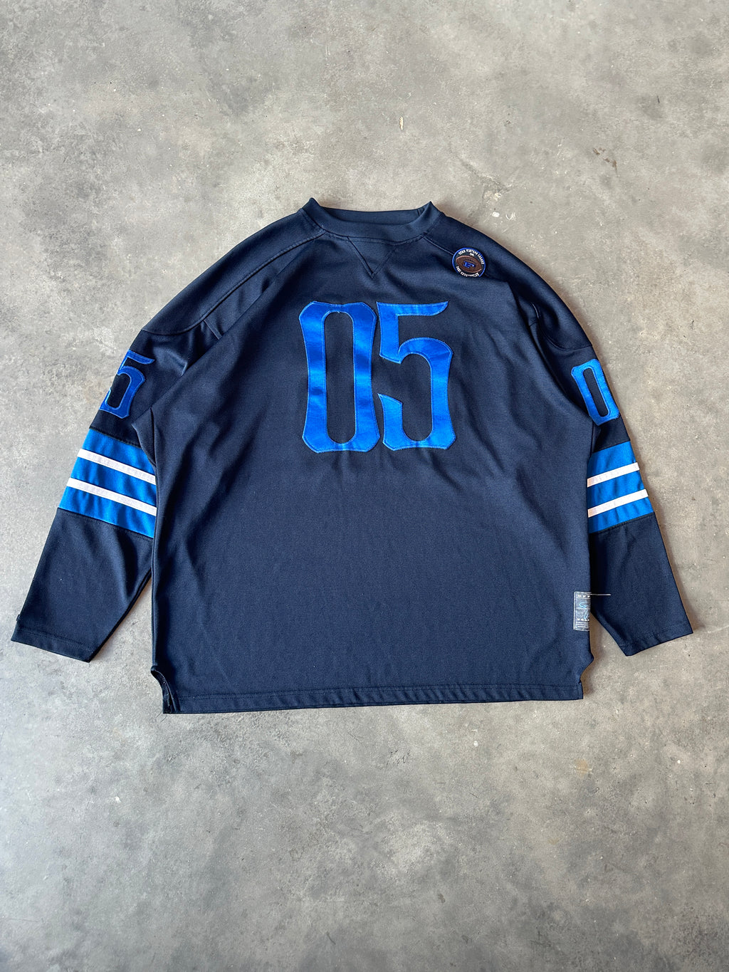 00’s FUBU Football Hockey Style Navy Blue Longsleeve Vintage Jersey (XXXL)