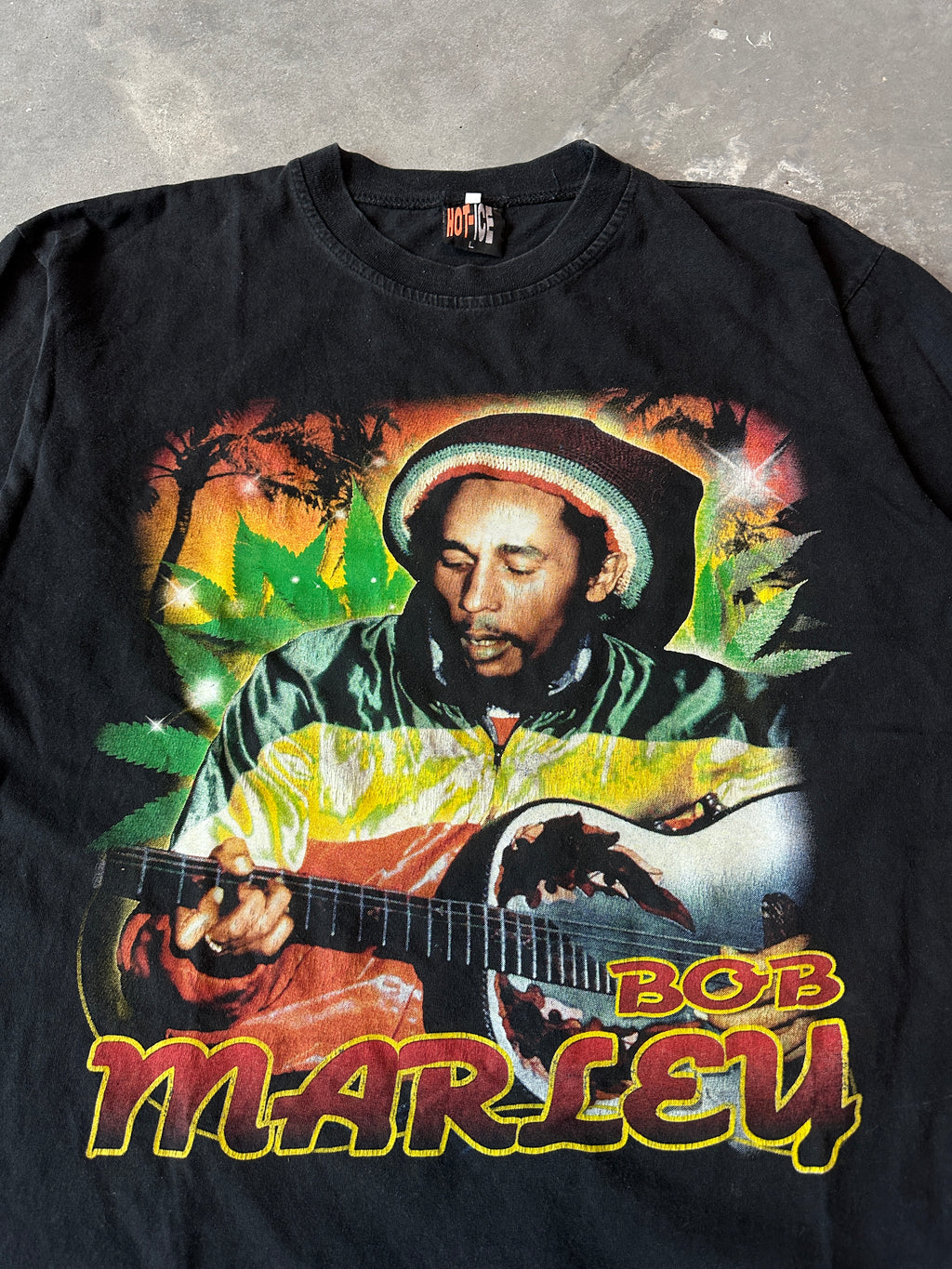 00’s Bob Marley Reggae Legend Hot Ice Rap Style Vintage Music Tee (Large)