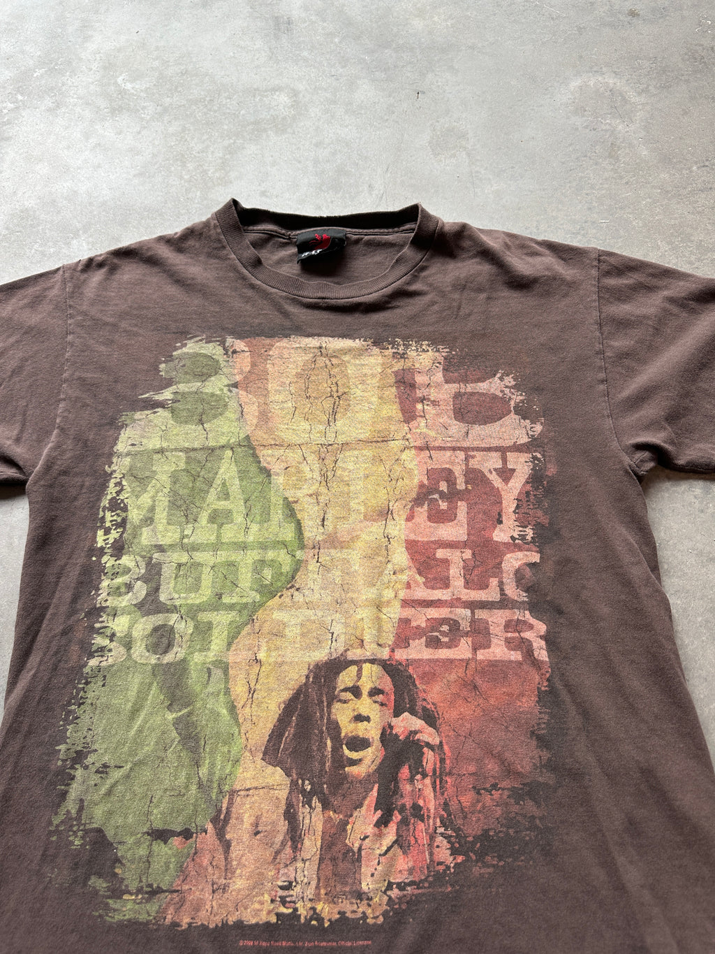 00’s Bob Marley Buffalo Soldier Brown Zion Rootswear Vintage Music Tee (Medium)