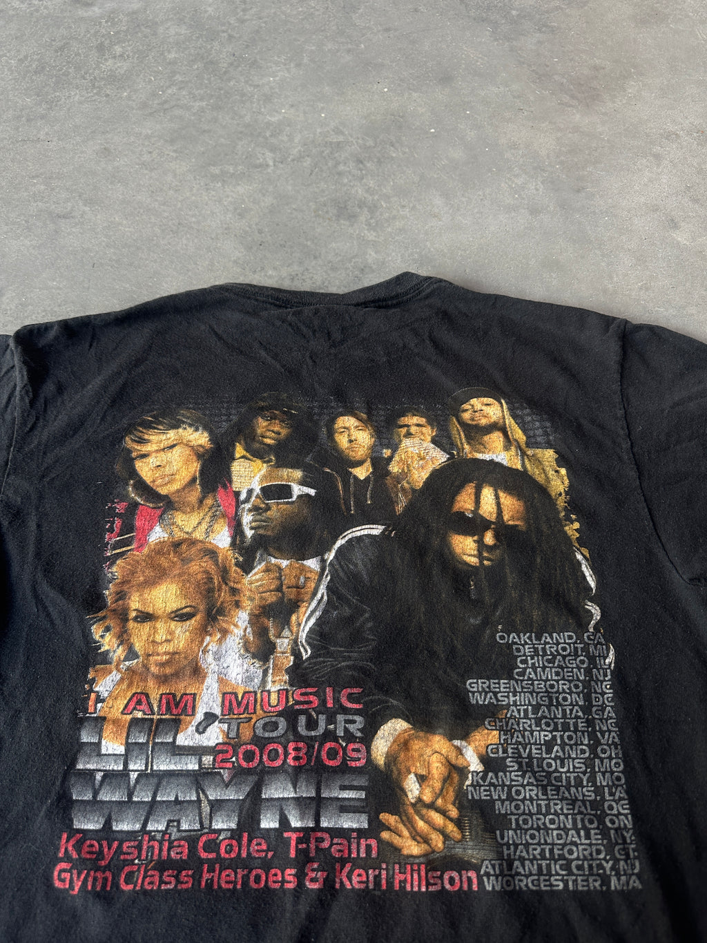 ‘08-‘09 Lil’ Wayne I Am Music Tour w/ Keyshia Cole T-Pain & More Artists Vintage Tee (Small)