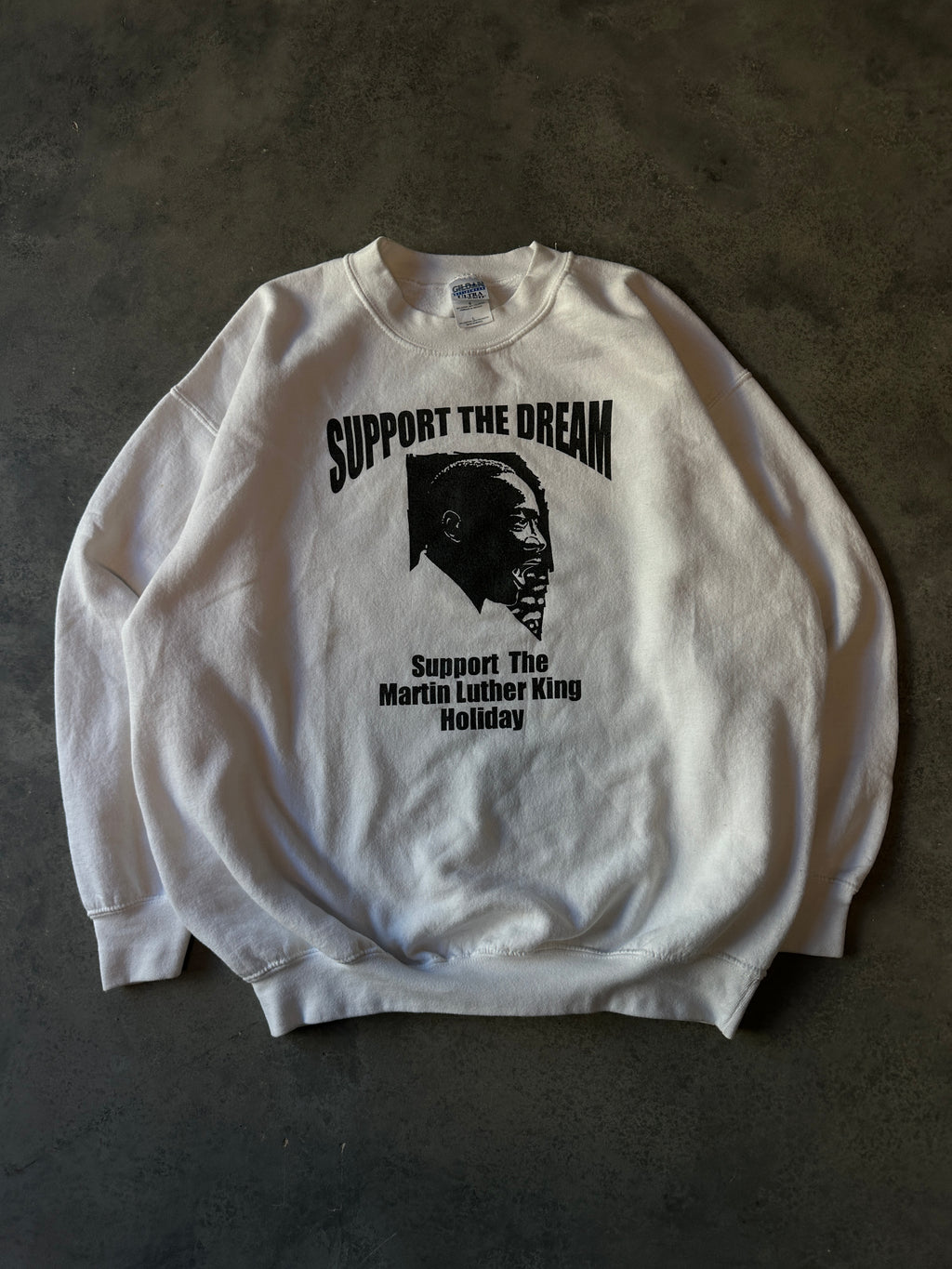 00's Support the Dream Support the Martin Luther King Holiday MLK Lobbying Vintage Crewneck (Large)