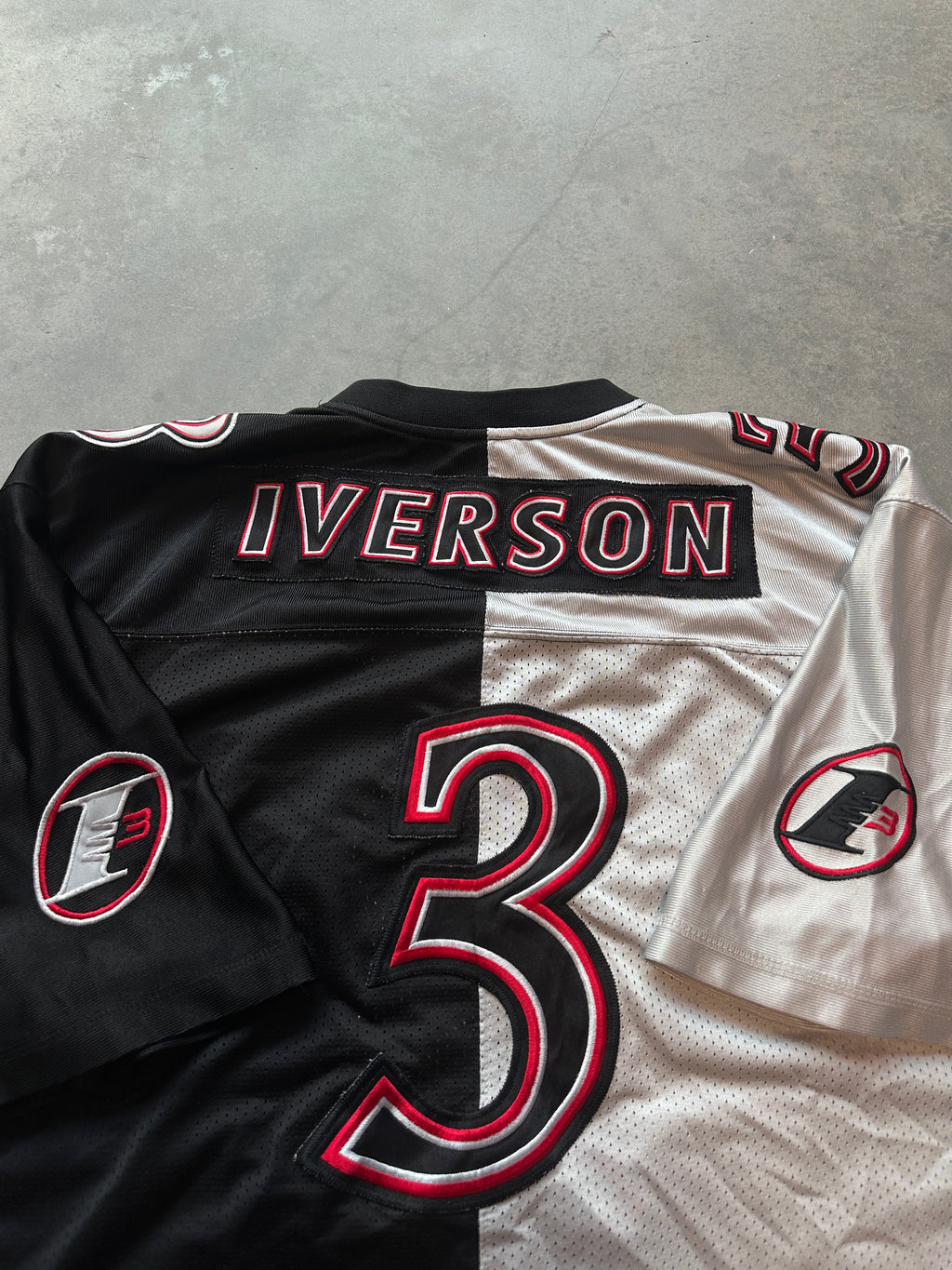 00's Allen Iverson "The Answer" Reebok Stitched RARE Split Football Jersey (XXL)