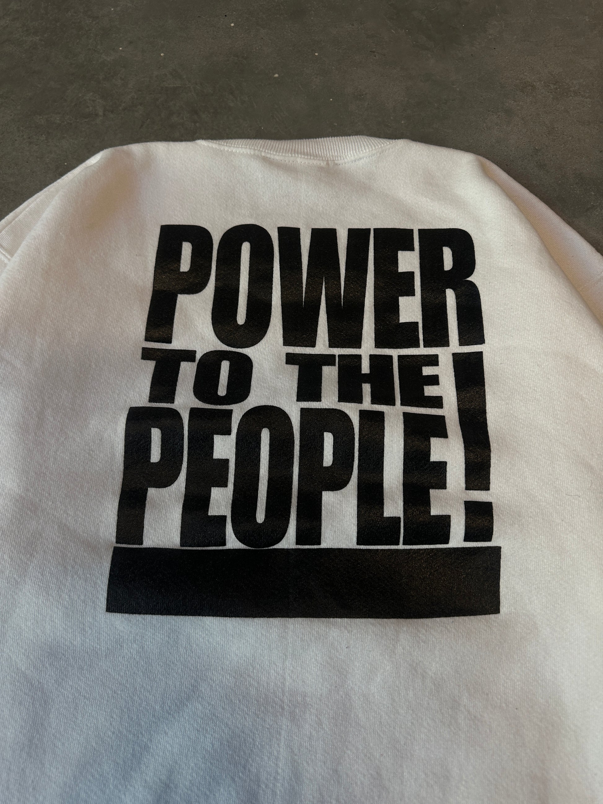 90's Black Panther Party Rare "Power to the People!" Heavyweight Crewneck Sweatshirt (Large)