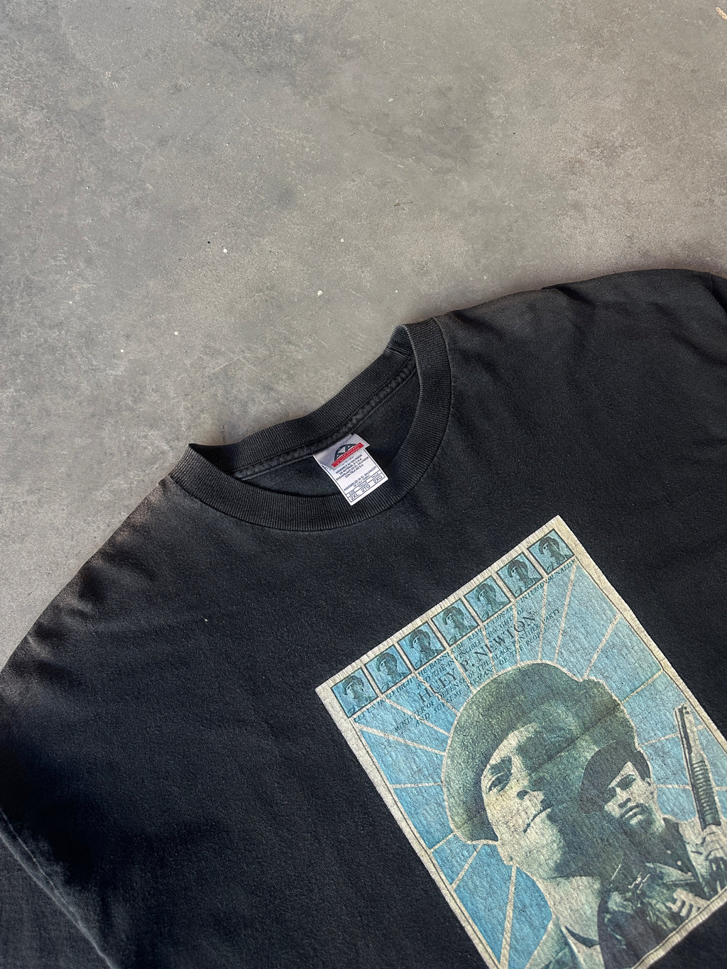 90's Huey P. Newton Minister of Defense Blank Panther Party Image Vintage Tee (XXL)