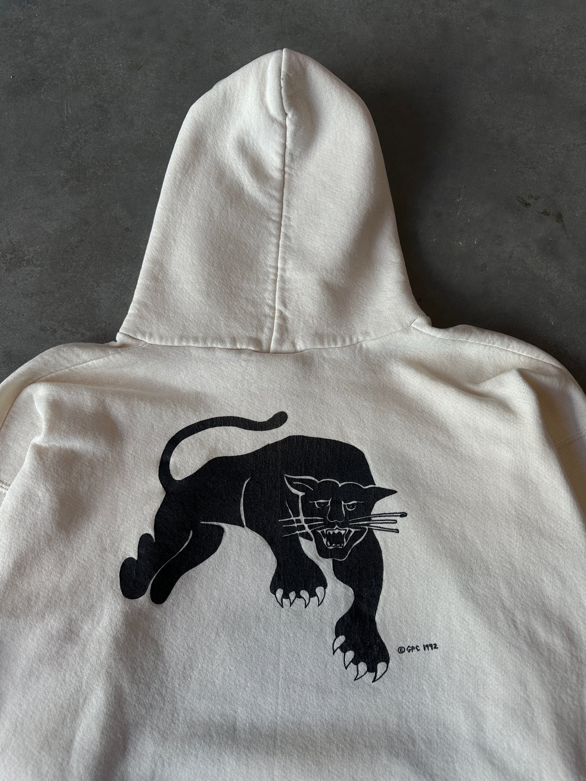 1992 Black Panther Party "The Spirit Lives" RARE Vintage Cream Hoodie (Large)