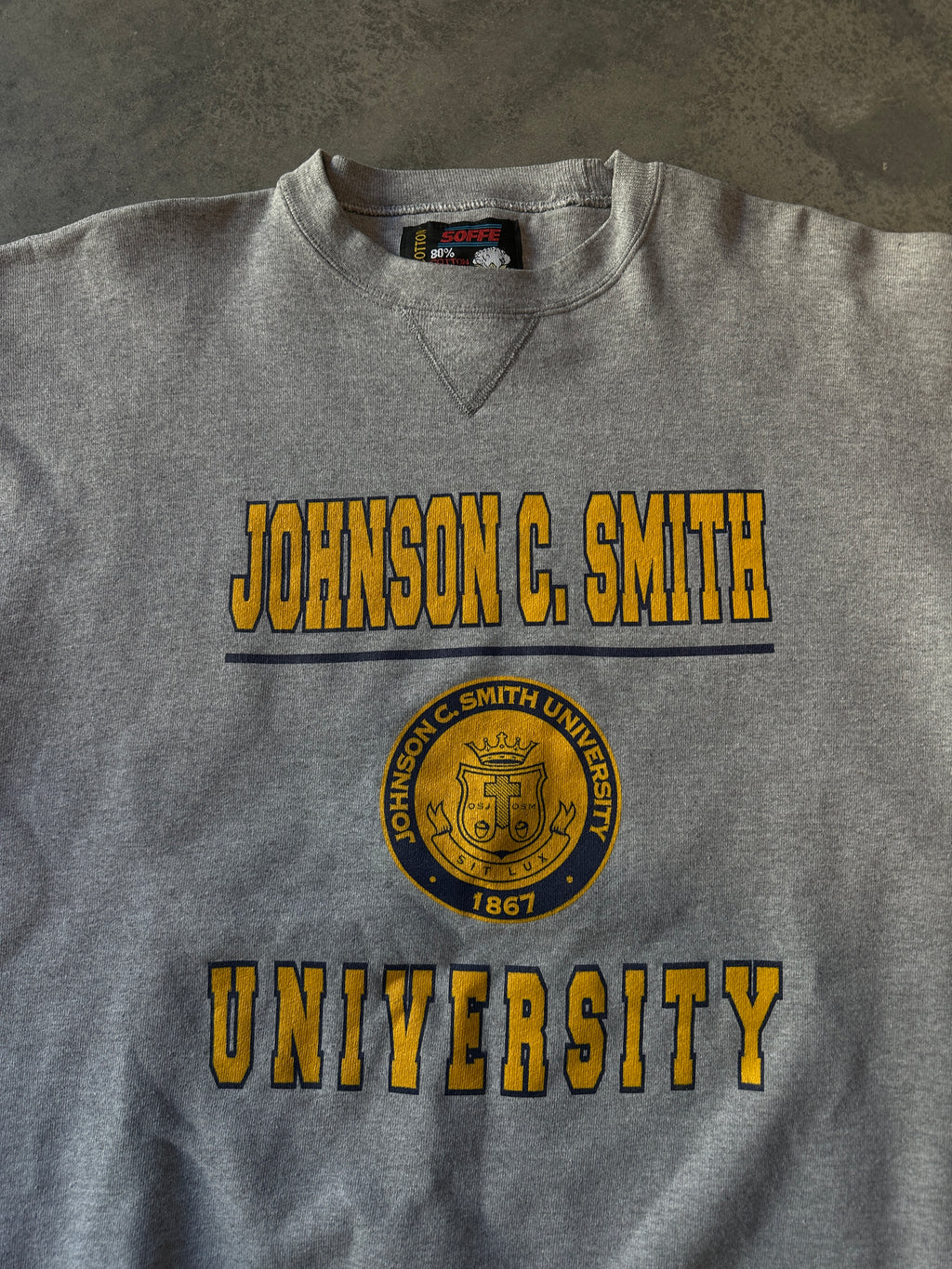 00's Johnson C. Smith JCSU Golden Bulls Vintage Heavyweight Crewneck Sweatshirt (XL)