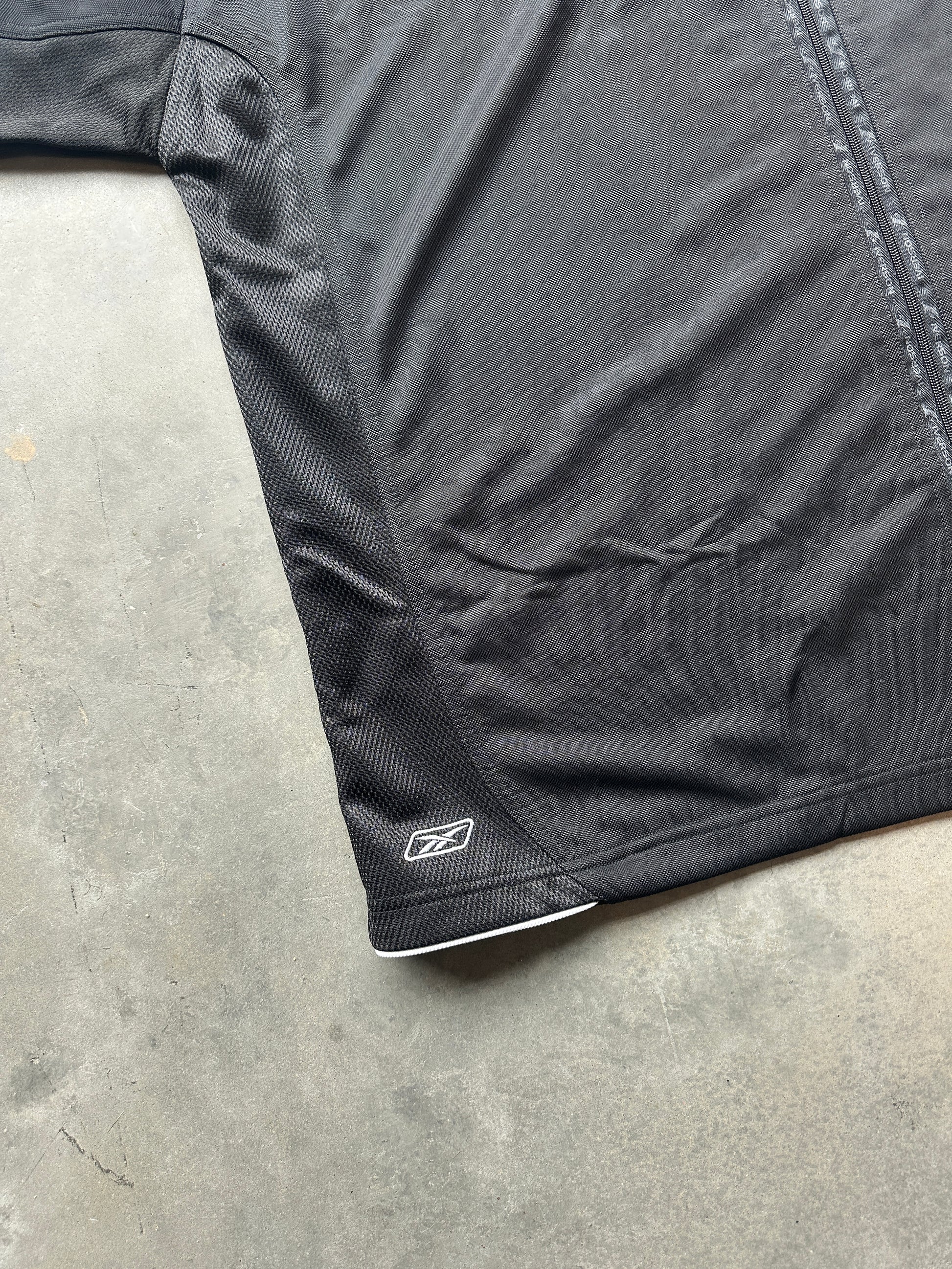00's Y2K Allen Iverson Reebok "The Answer" Black NBA Full Zip Shooting Shirt - Brand New (XXL)