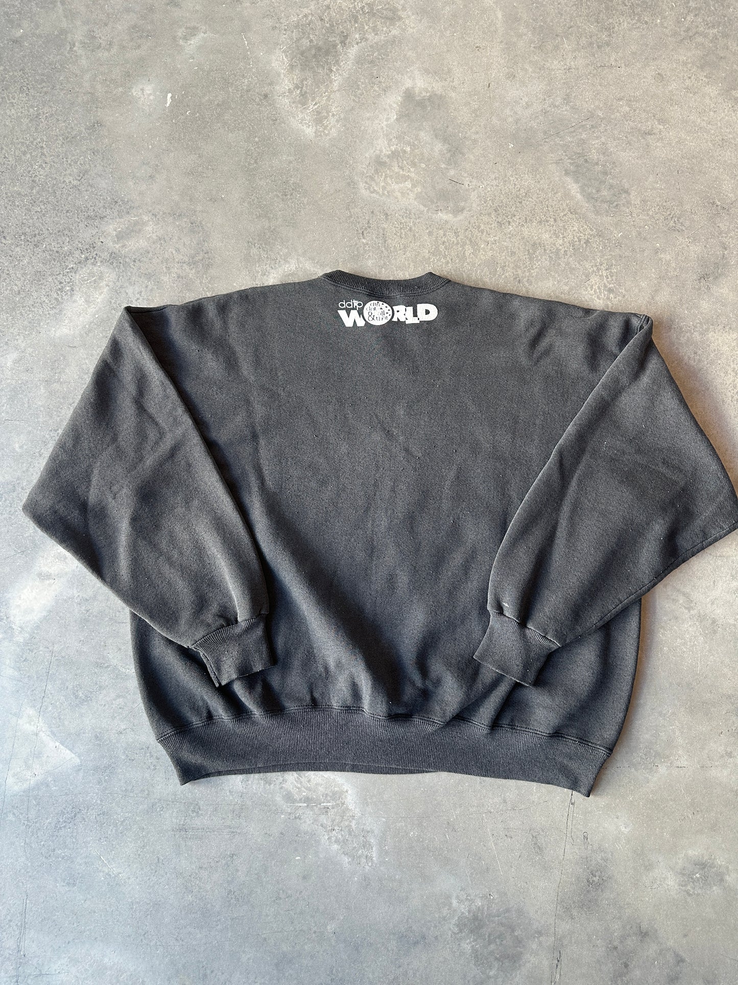 90's Black Cowboys Heavyweight Vintage DDTP World Crewneck Sweatshirt (Boxy XL)