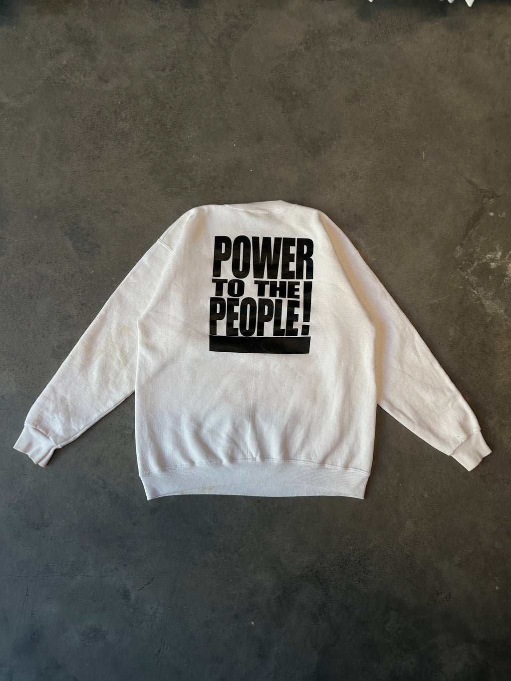 90's Black Panther Party Rare "Power to the People!" Heavyweight Crewneck Sweatshirt (Large)