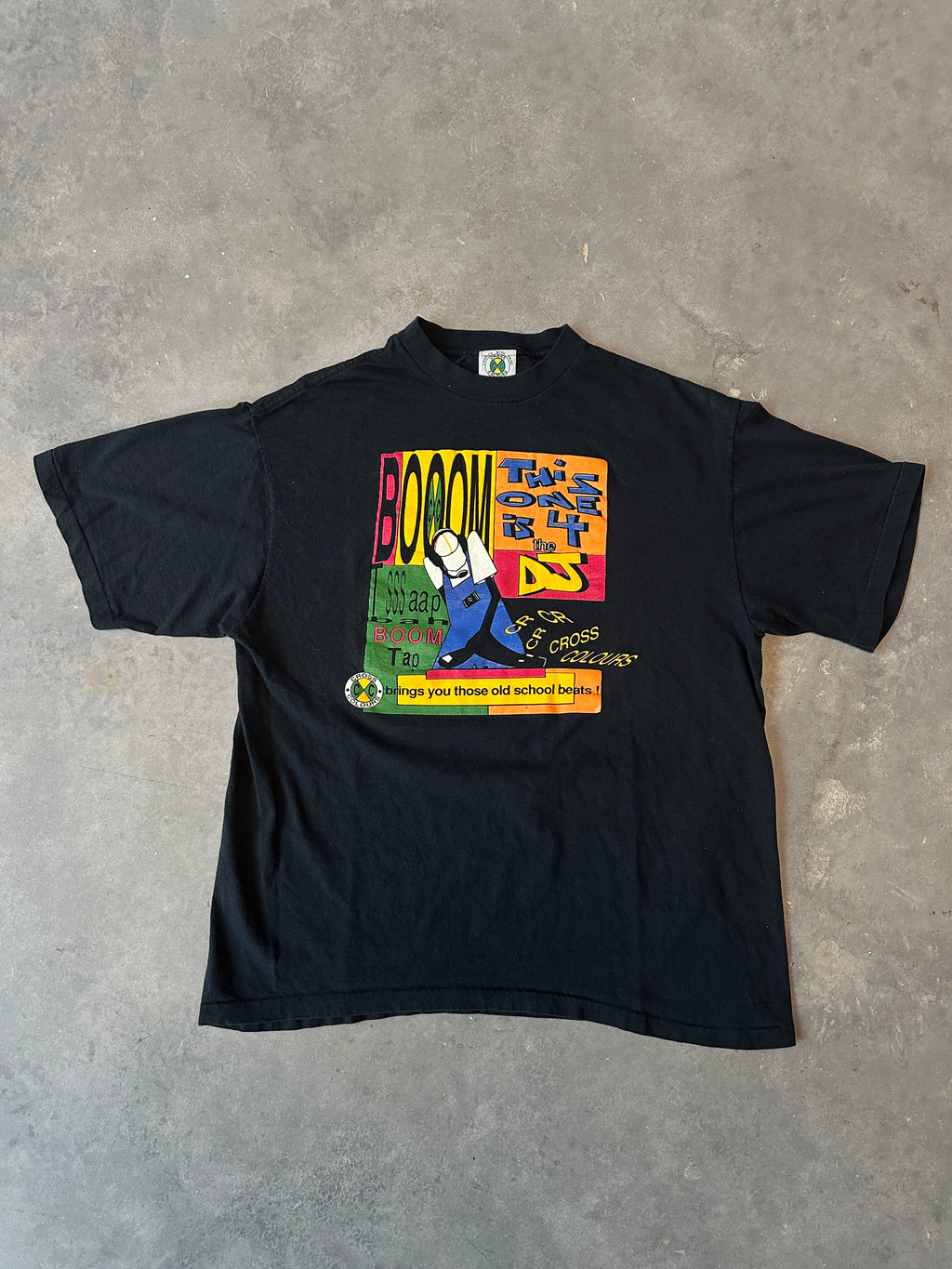 90's Cross Colours Abstract DJ Art Vintage Lifestyle Tee (Large)