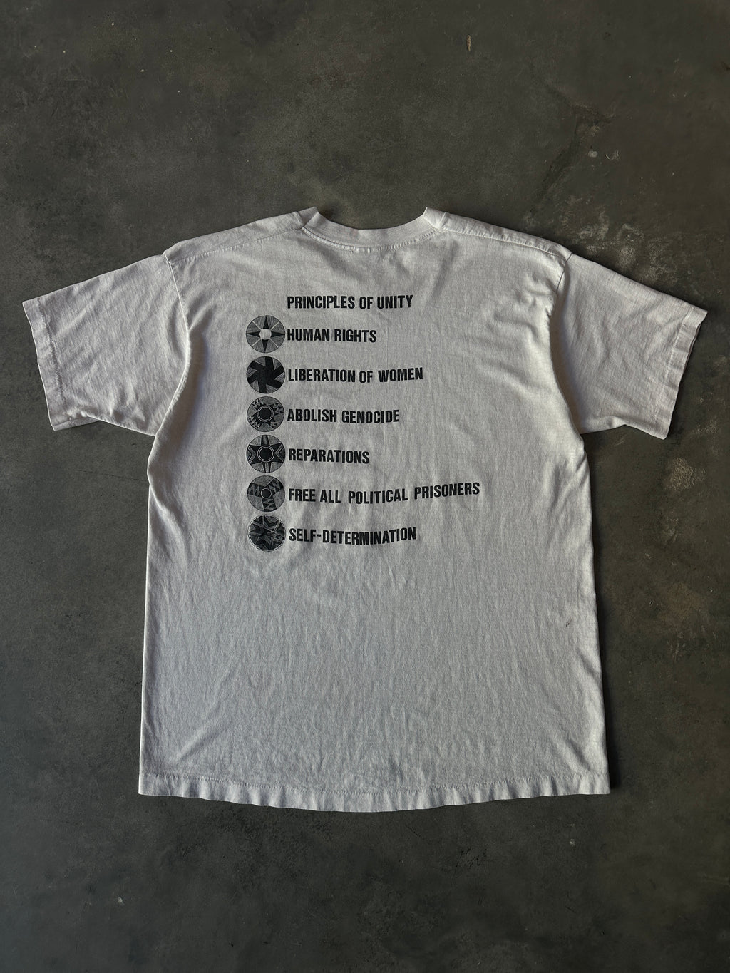 90's Malcolm X Grassroots Movement MXGM Principles of Unity Pillars Vintage Tee (XL)