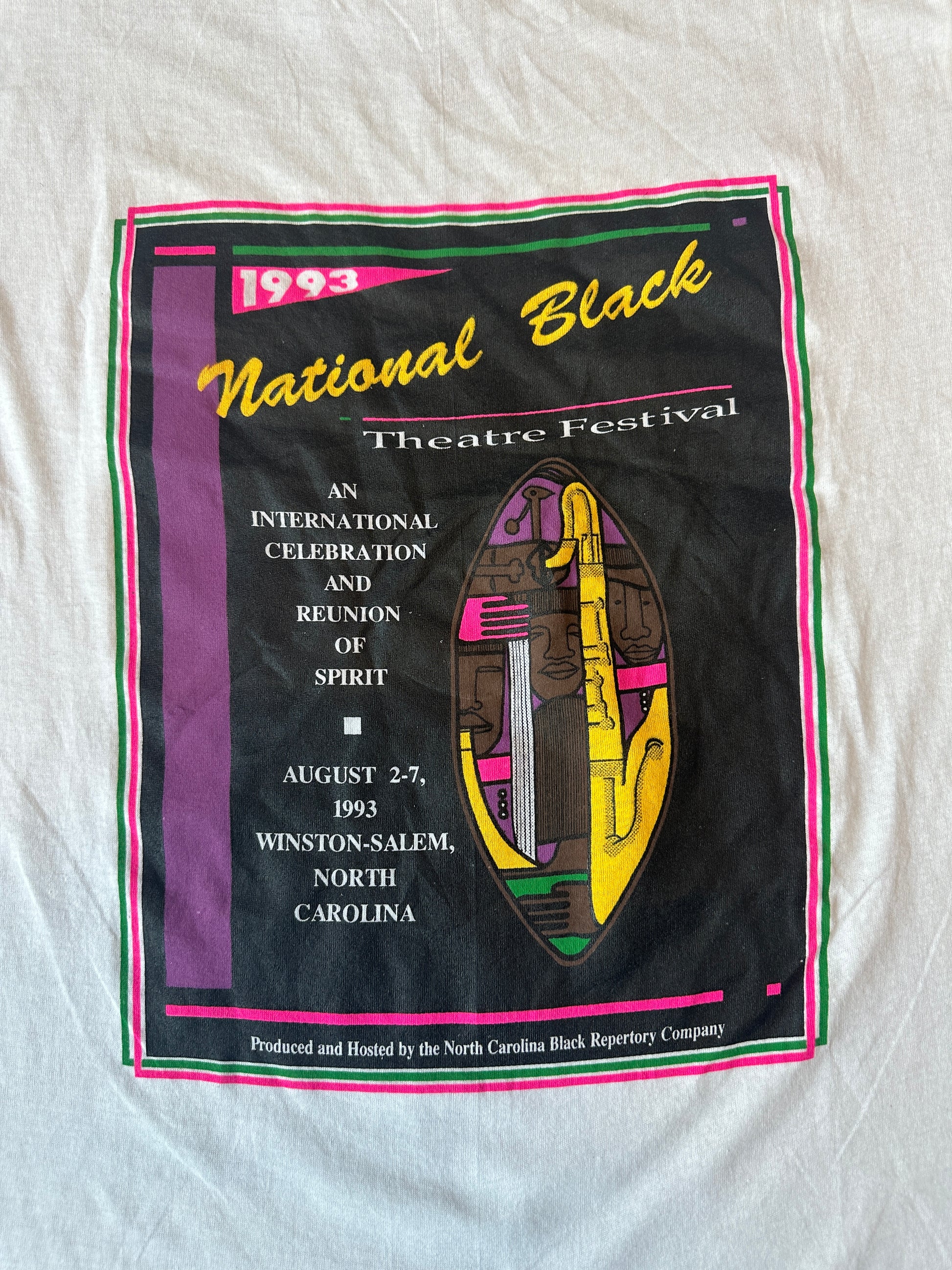 1993 National Black Theatre Festival “International Celebration of Reunion & Spirit” Winston-Salem Vintage Tee Brand New-Deadstock (XL)