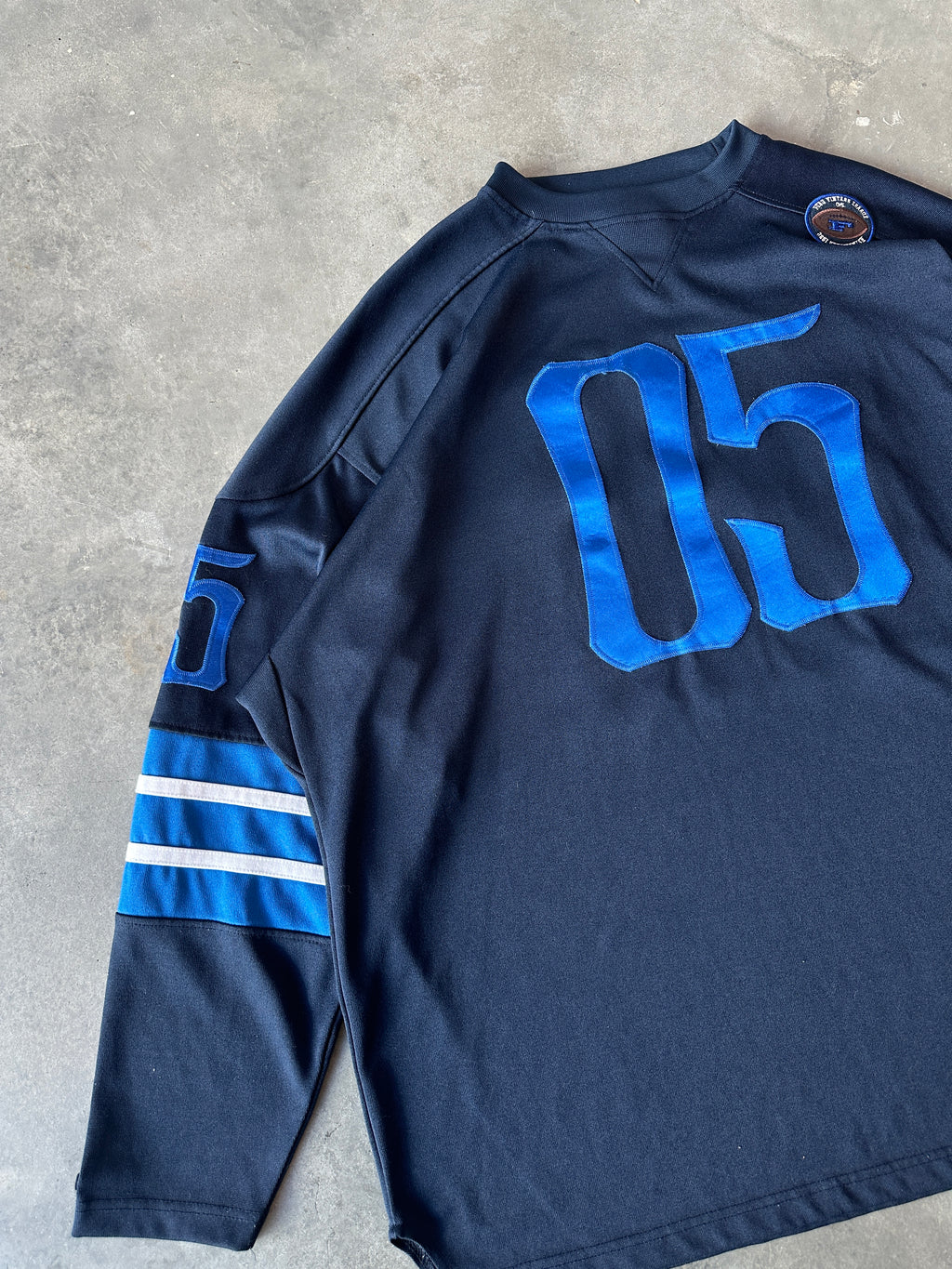 00’s FUBU Football Hockey Style Navy Blue Longsleeve Vintage Jersey (XXXL)
