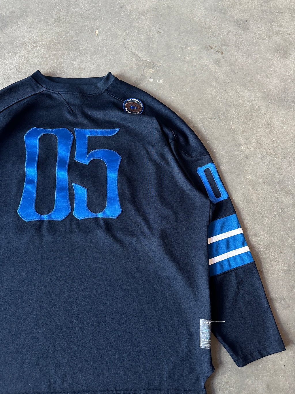 00’s FUBU Football Hockey Style Navy Blue Longsleeve Vintage Jersey (XXXL)
