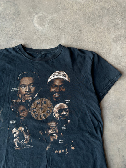 00’s R&B Legends Luther Vandross Marvin Gaye Barry White & More Distressed Vintage Music Tee (BOXY Large)