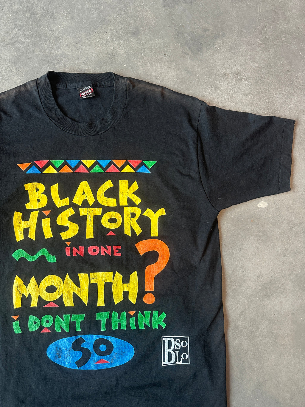 90’s Black History Month “In one Month?” Do The Right Thing Movie Font Vintage Tee (XXL)