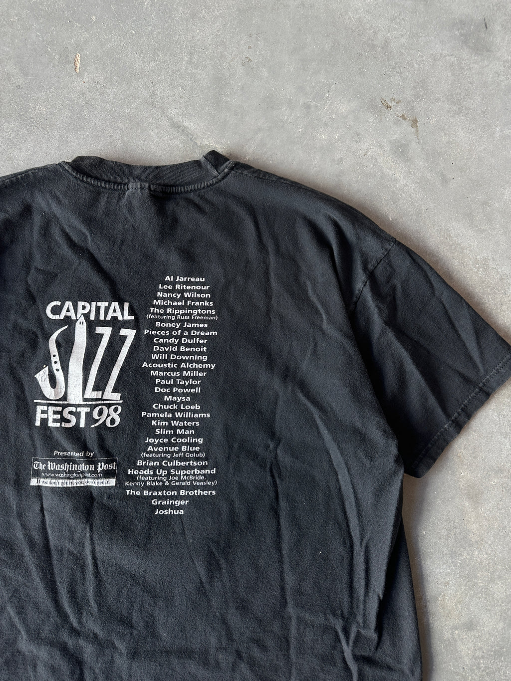 1998 Capital City Jazz Fest Washington DC Ft. David Benoit, Mayse, Slim Man & More Vintage Music Tee (Large)